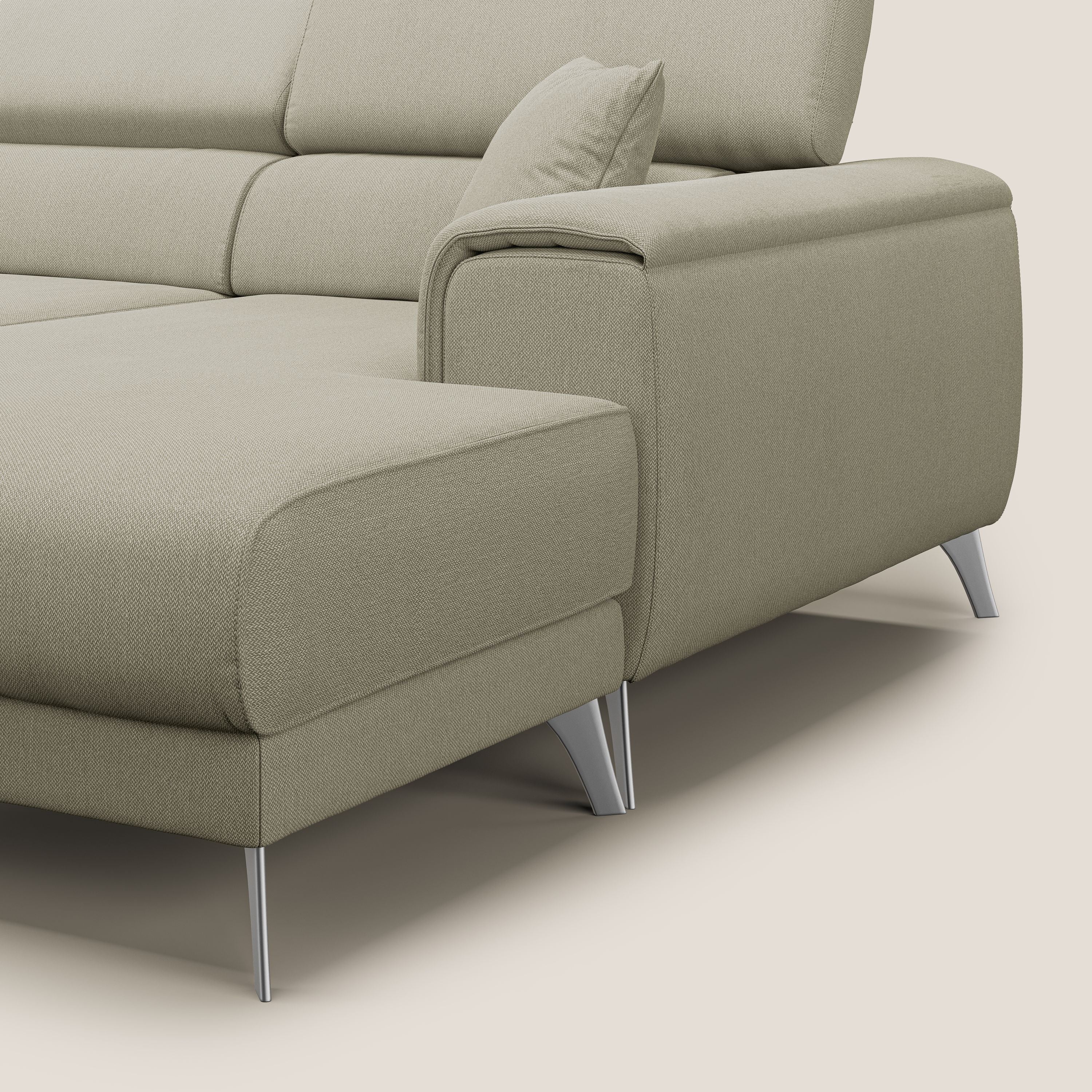 Fusion Canapé d'angle avec assises amovibles en tissu doux antitache T05 crème - Image 8