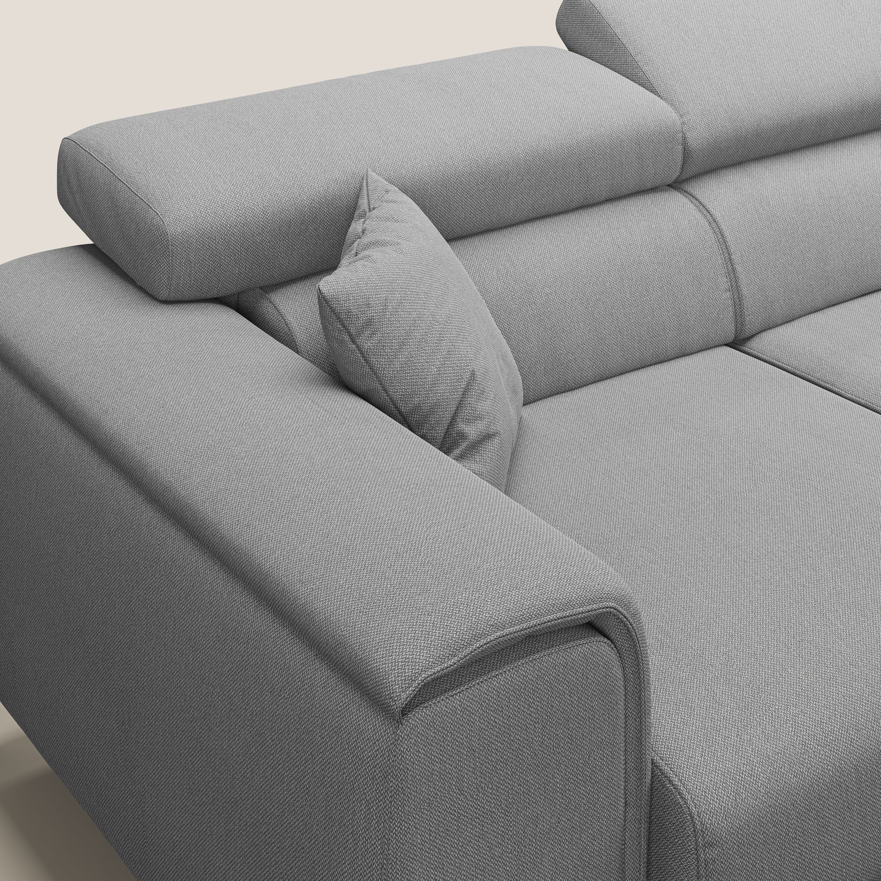 Fusion Canapé d'angle avec assises amovibles en tissu doux antitache T05 gris - Image 9