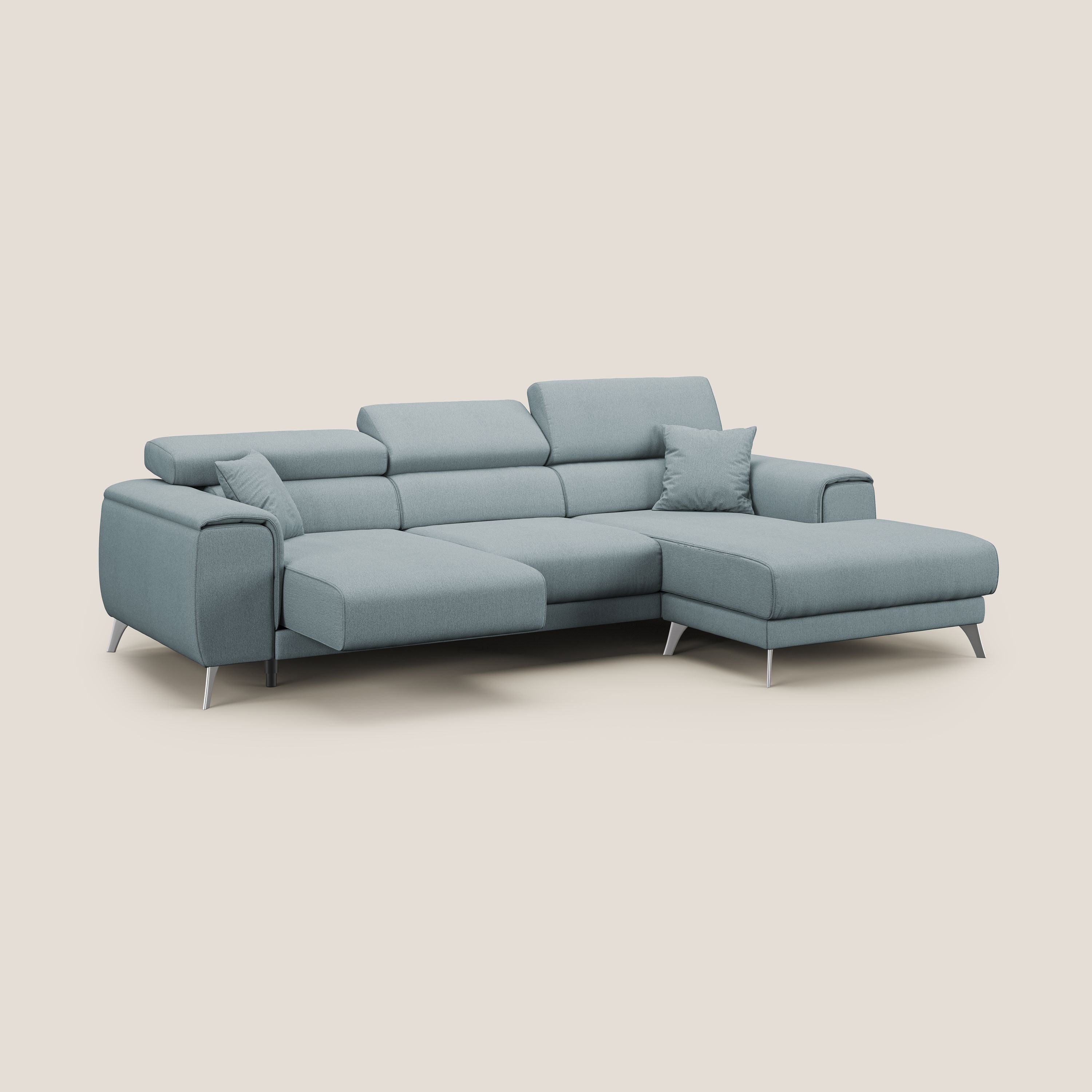 Fusion Canapé d'angle avec assises amovibles en tissu doux antitache T05 sucre glace - Image 4