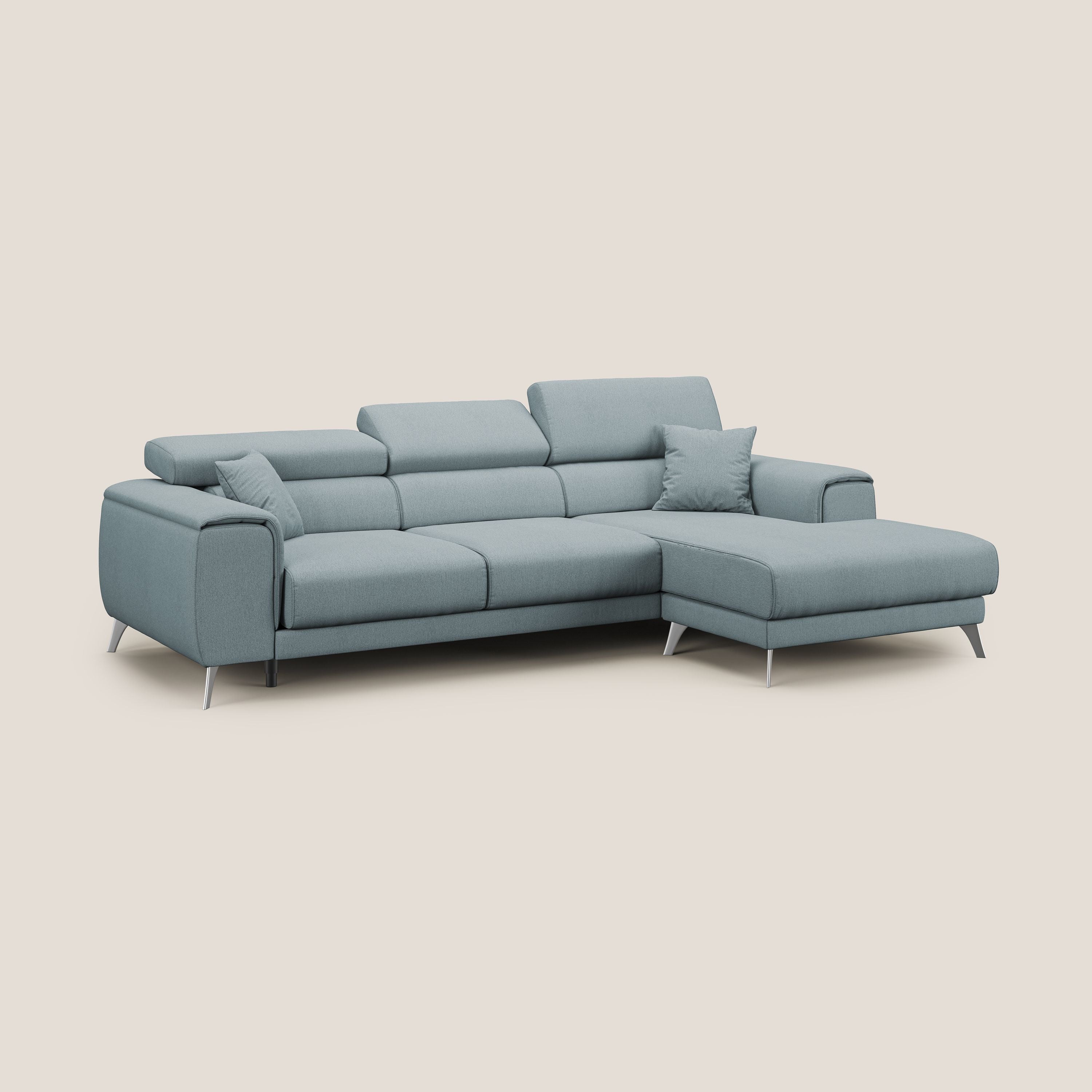 Fusion Canapé d'angle avec assises amovibles en tissu doux antitache T05 sucre glace - Image 5