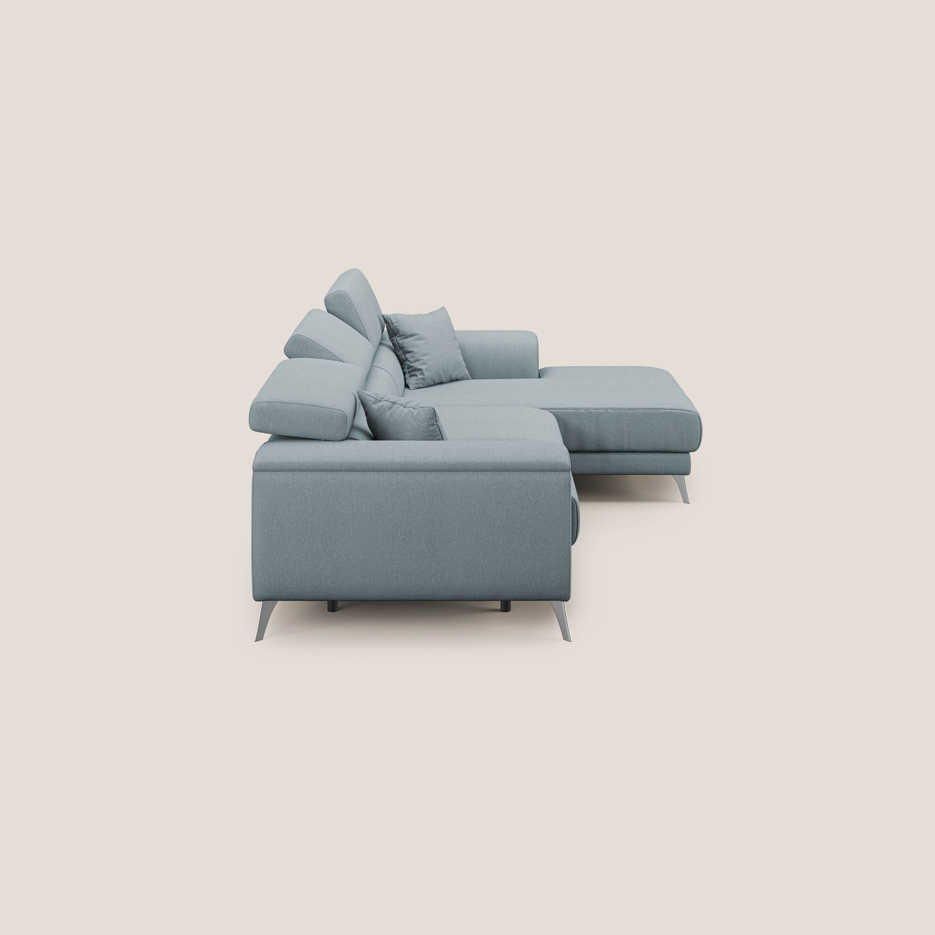 Fusion Canapé d'angle avec assises amovibles en tissu doux antitache T05 sucre glace - Image 6