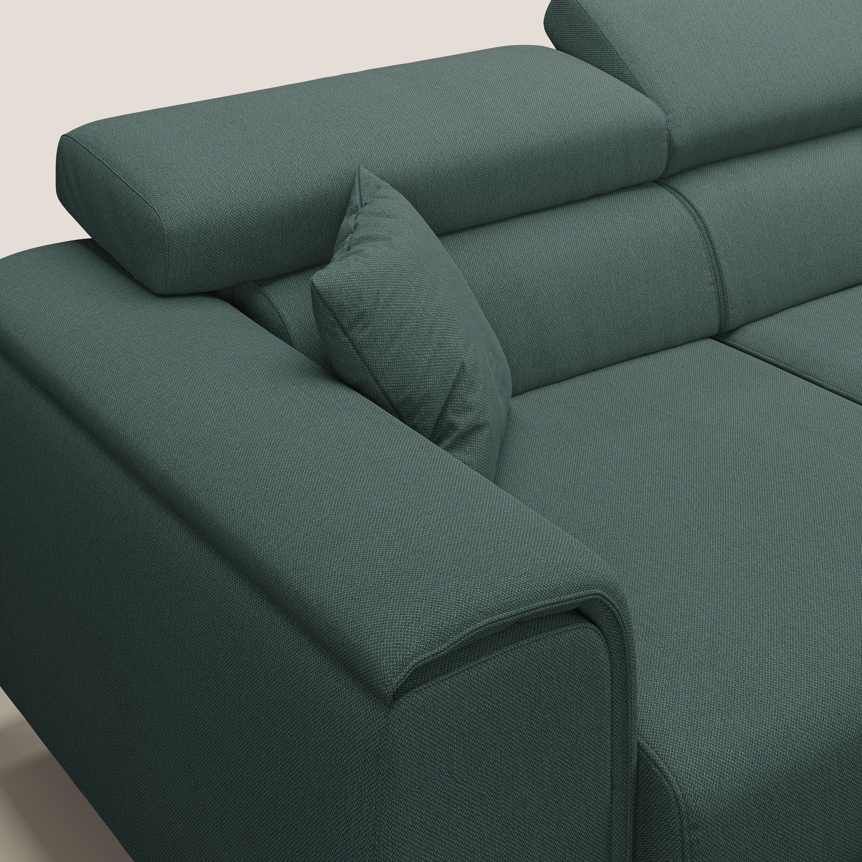 Fusion Canapé d'angle avec assises amovibles en tissu doux antitache T05 vert - Image 9