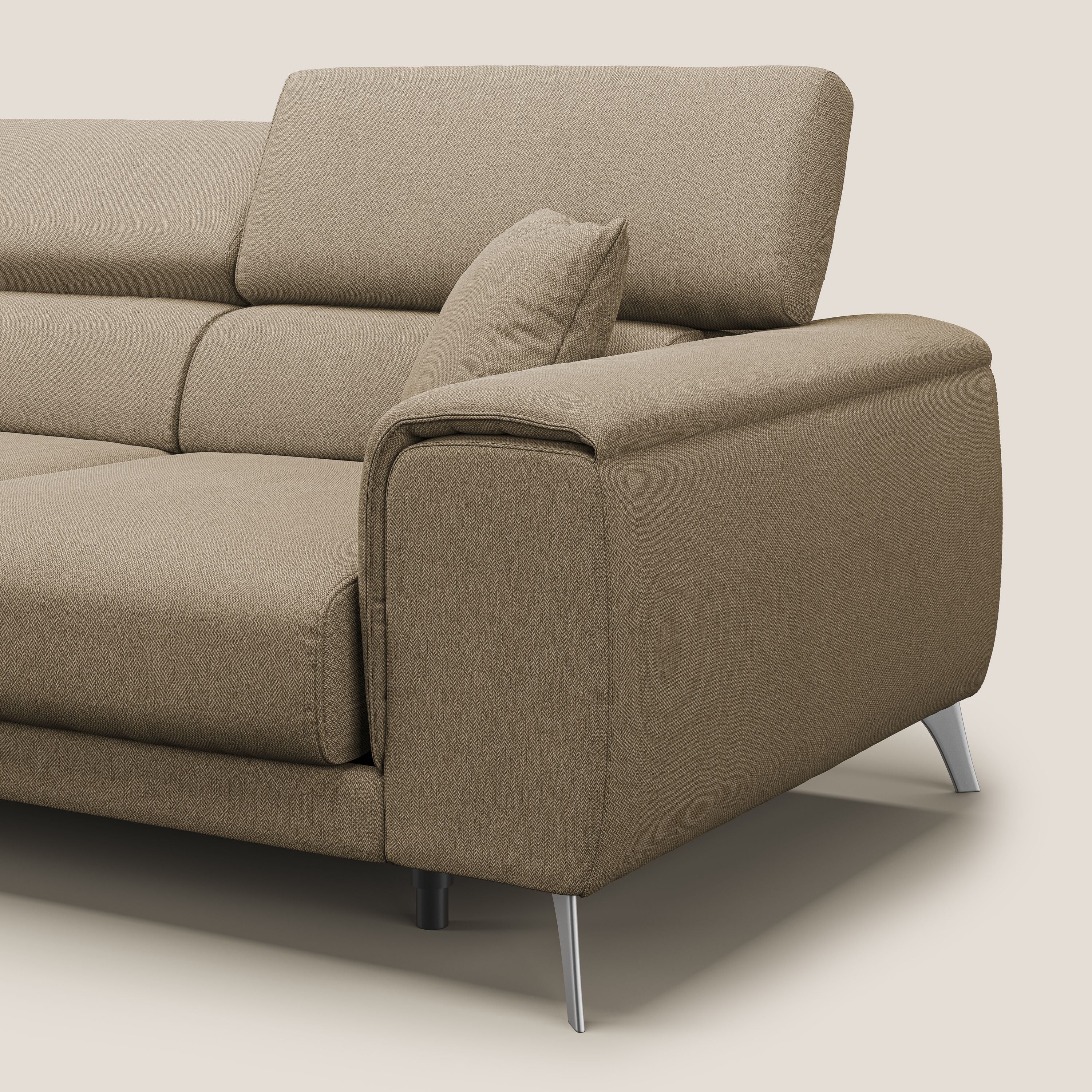 Fusion Canapé avec 3 assises coulissantes en tissu doux antitache T05 beige - Image 8