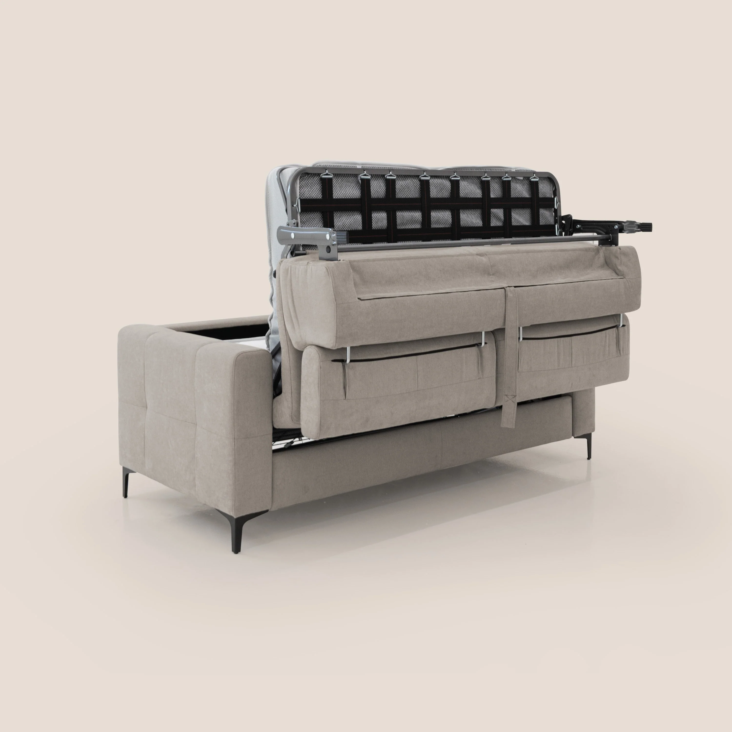 Gardenia canapé convertible matelas H 18cm avec têtières réglables et revêtement imperméable T02 beige - Image 4