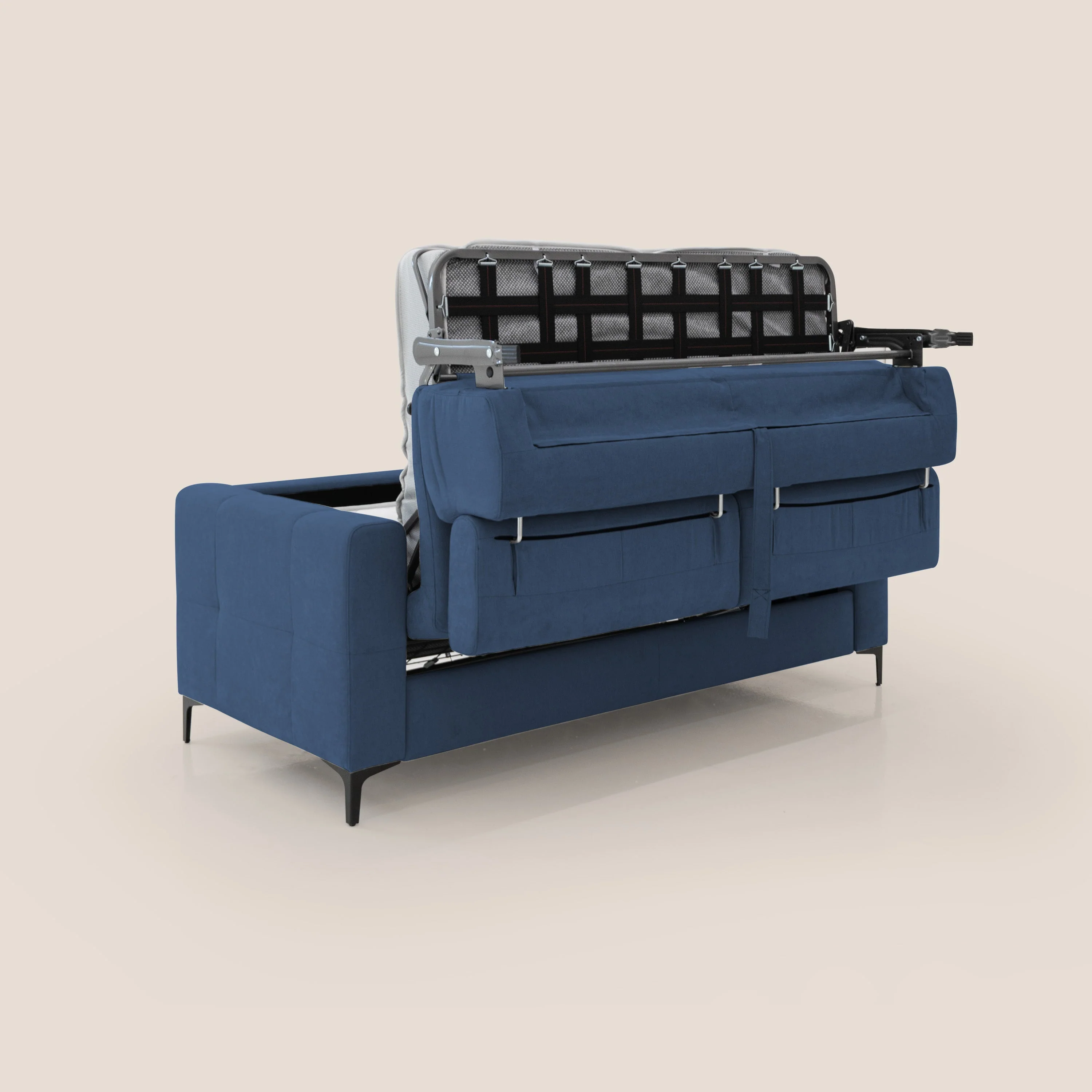 Gardenia canapé convertible matelas H 18cm avec têtières réglables et revêtement imperméable T02 bleu - Image 4