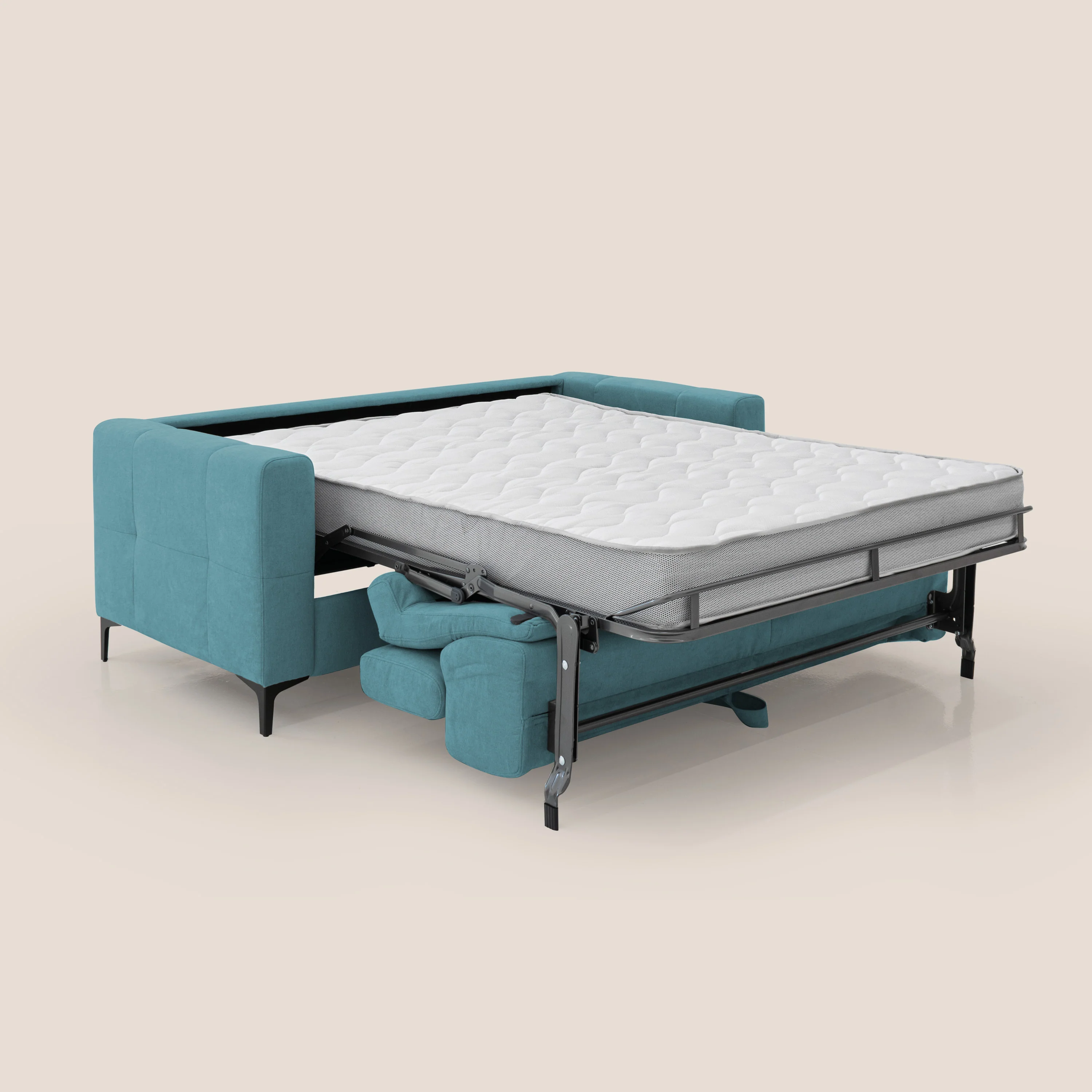 Gardenia canapé convertible matelas H 18cm avec têtières réglables et revêtement imperméable T02 bleu ciel - Image 2
