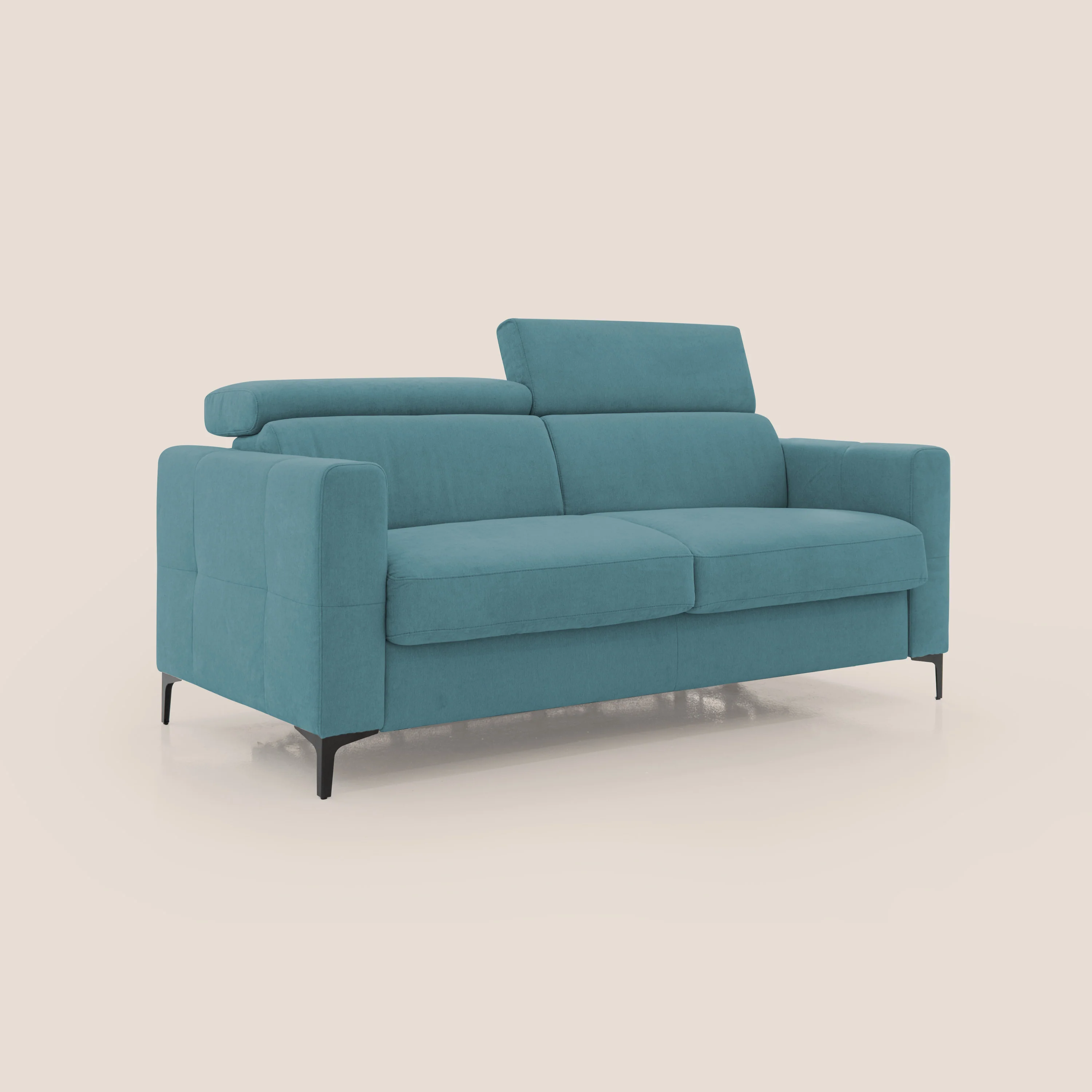 Gardenia canapé convertible matelas H 18cm avec têtières réglables et revêtement imperméable T02 bleu ciel - Image 3