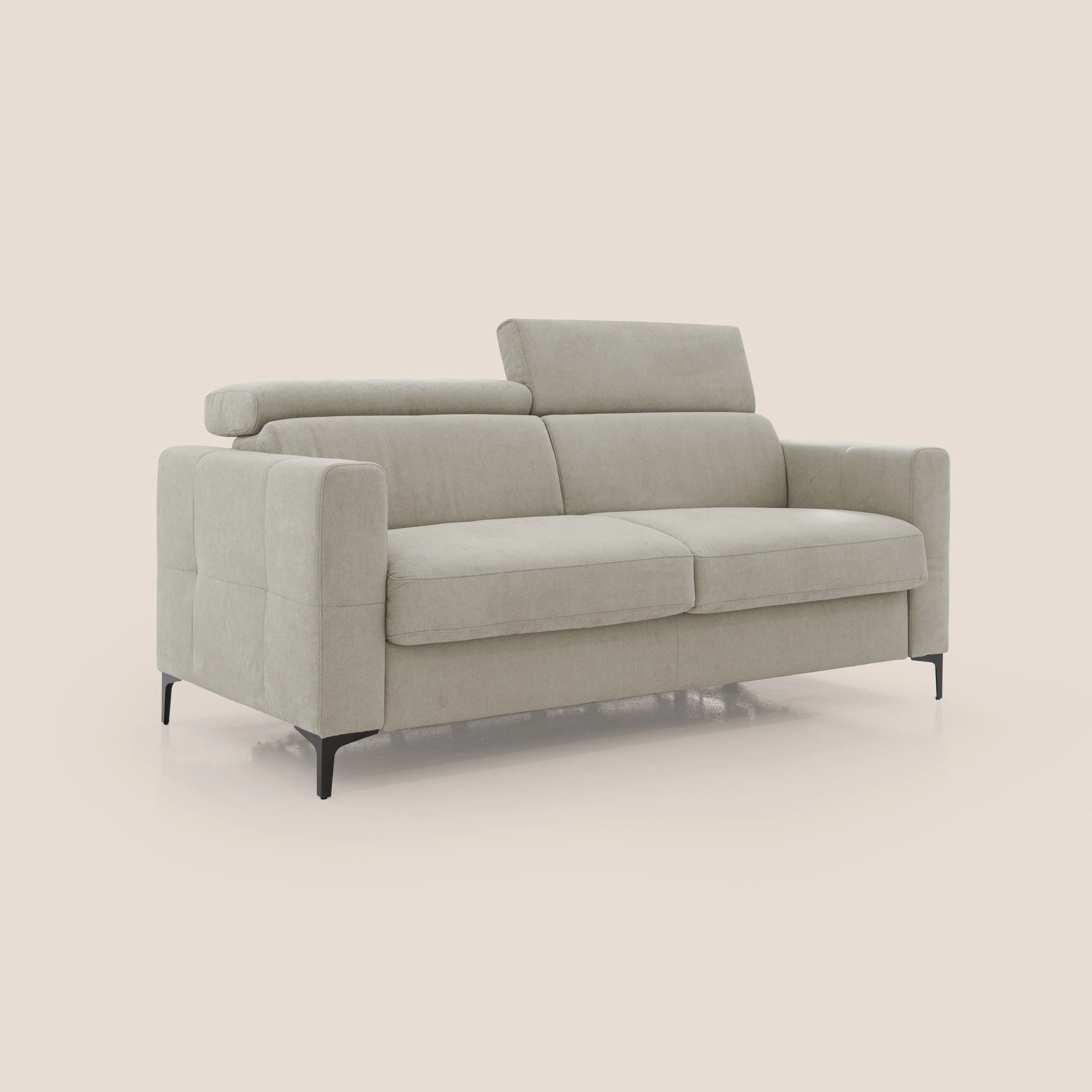 Gardenia canapé convertible matelas H 18cm avec têtières réglables et revêtement imperméable T02 crème - Image 3