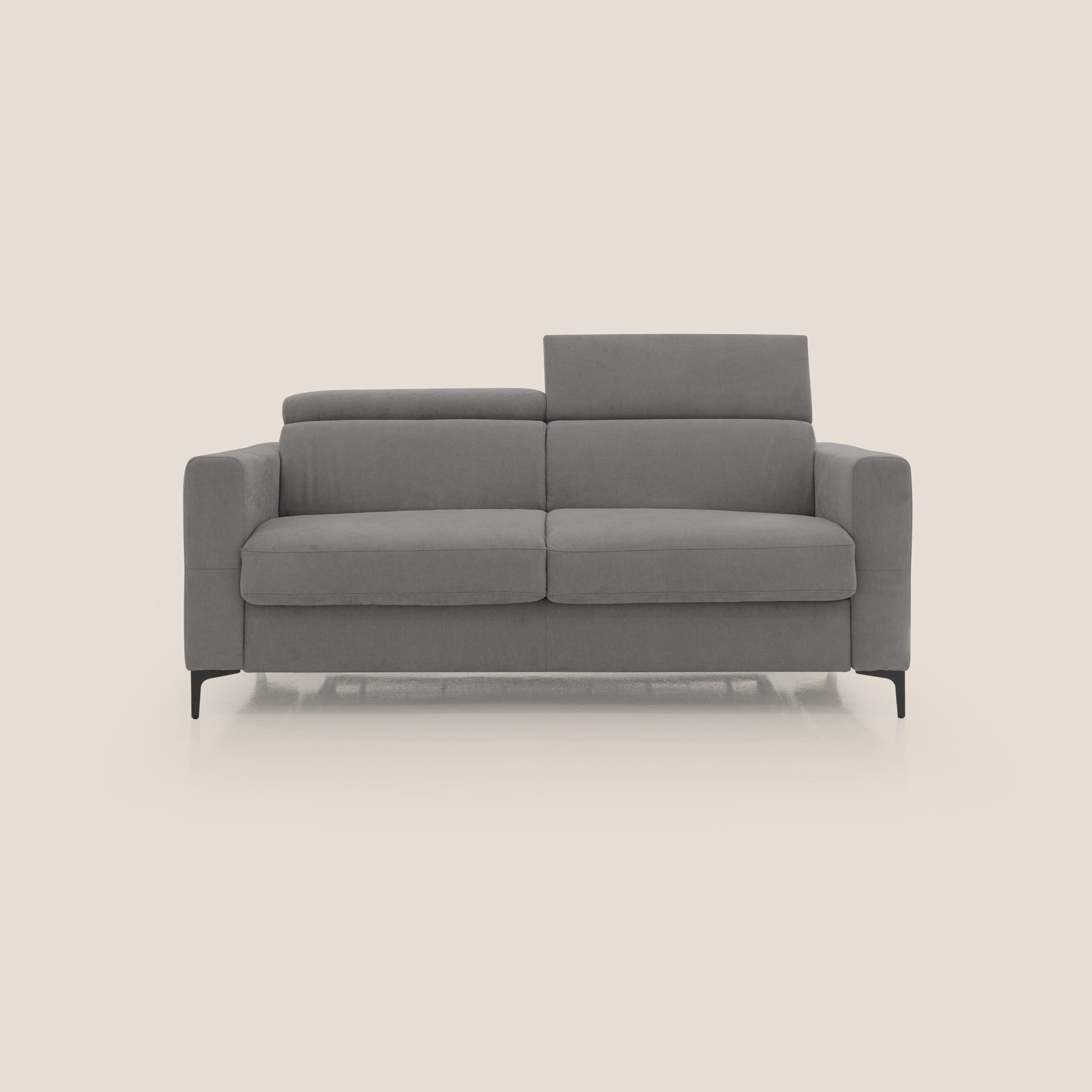 Gardenia canapé convertible matelas H 18cm avec têtières réglables et revêtement imperméable T02 gris
