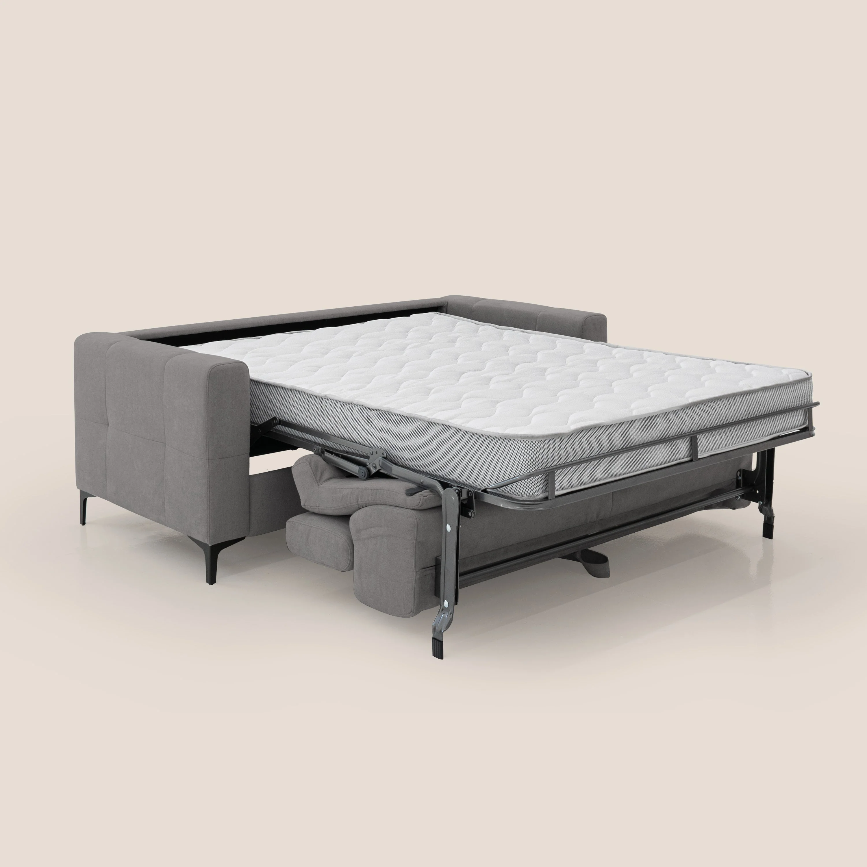 Gardenia canapé convertible matelas H 18cm avec têtières réglables et revêtement imperméable T02 gris - Image 2