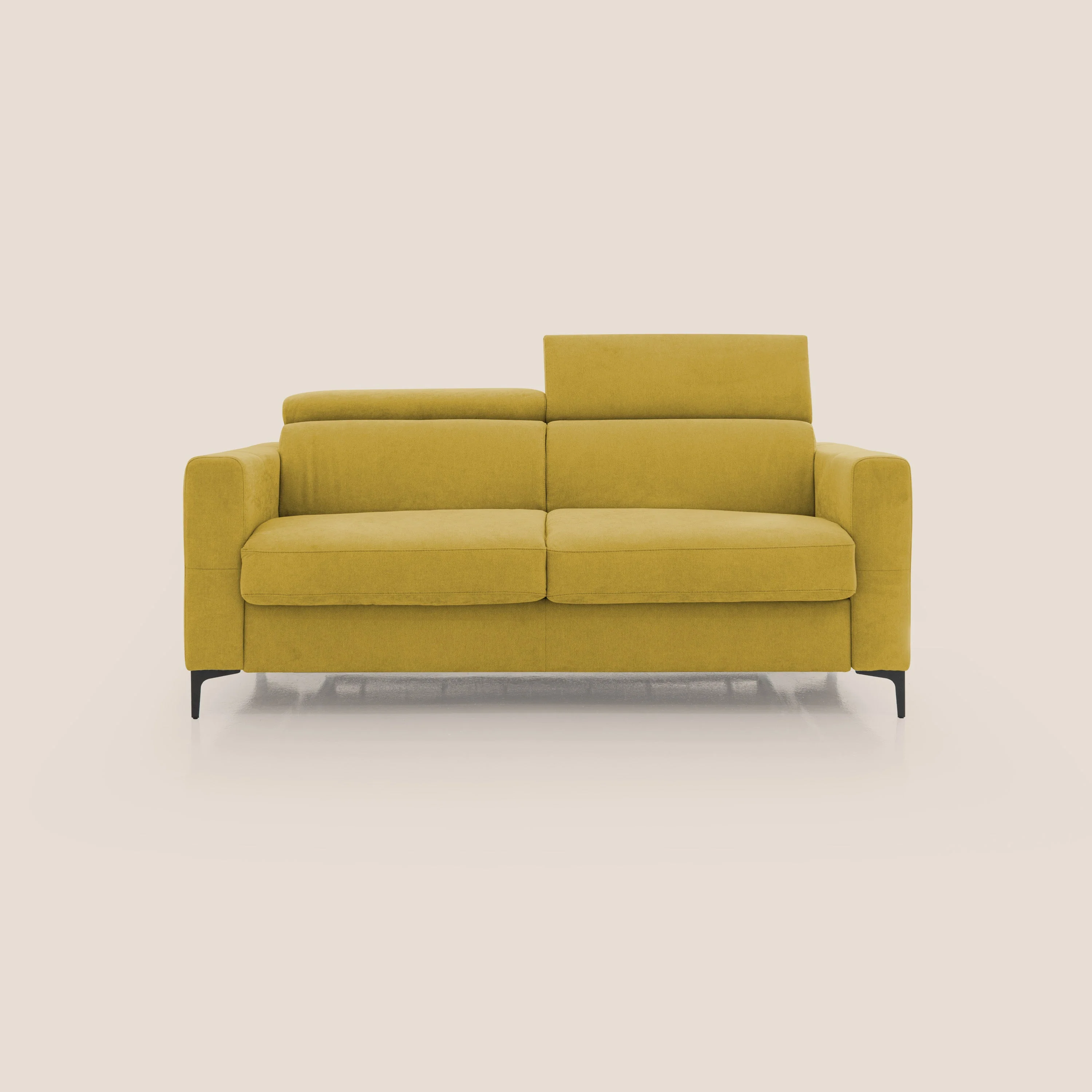 Gardenia canapé convertible matelas H 18cm avec têtières réglables et revêtement imperméable T02 jaune