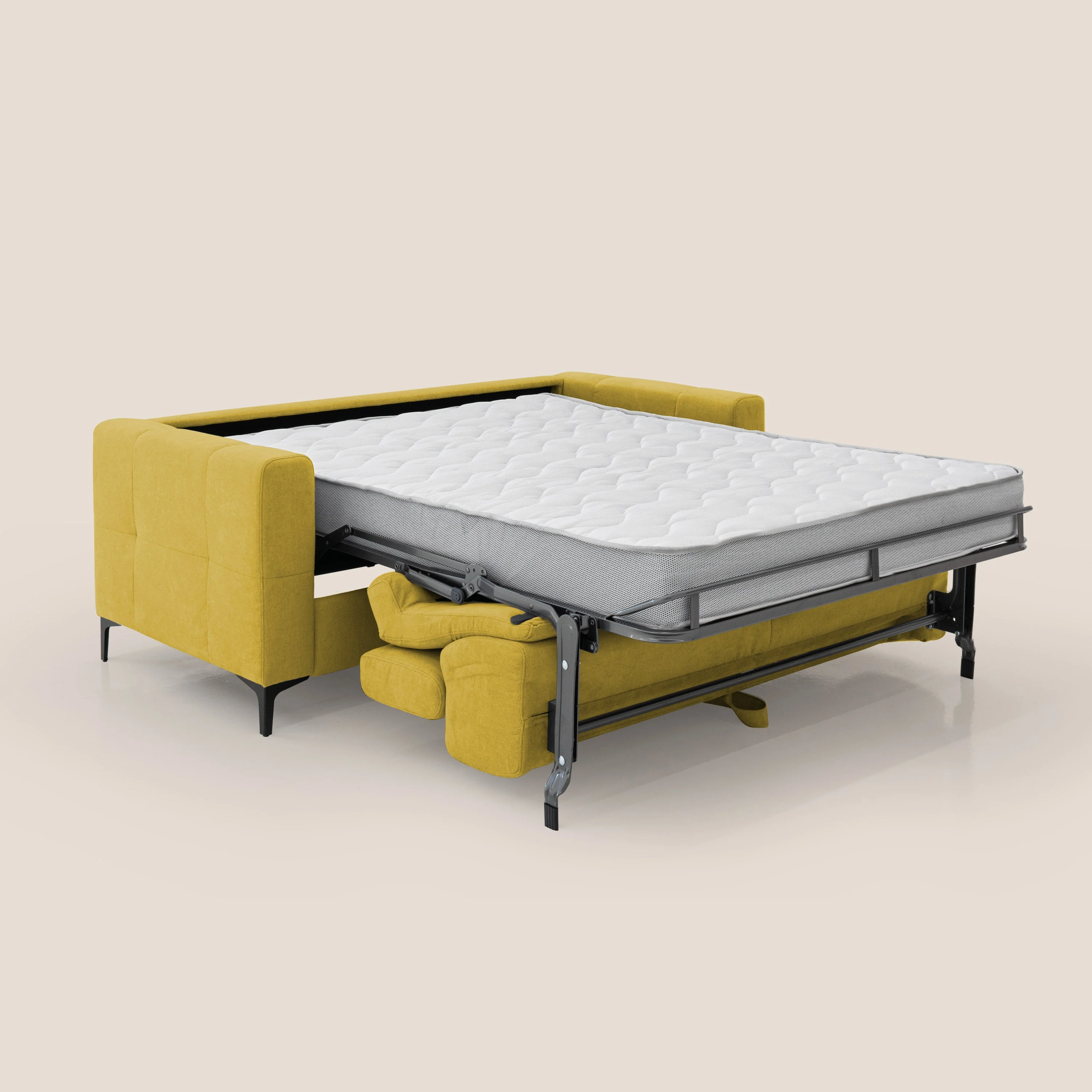 Gardenia canapé convertible matelas H 18cm avec têtières réglables et revêtement imperméable T02 jaune - Image 2