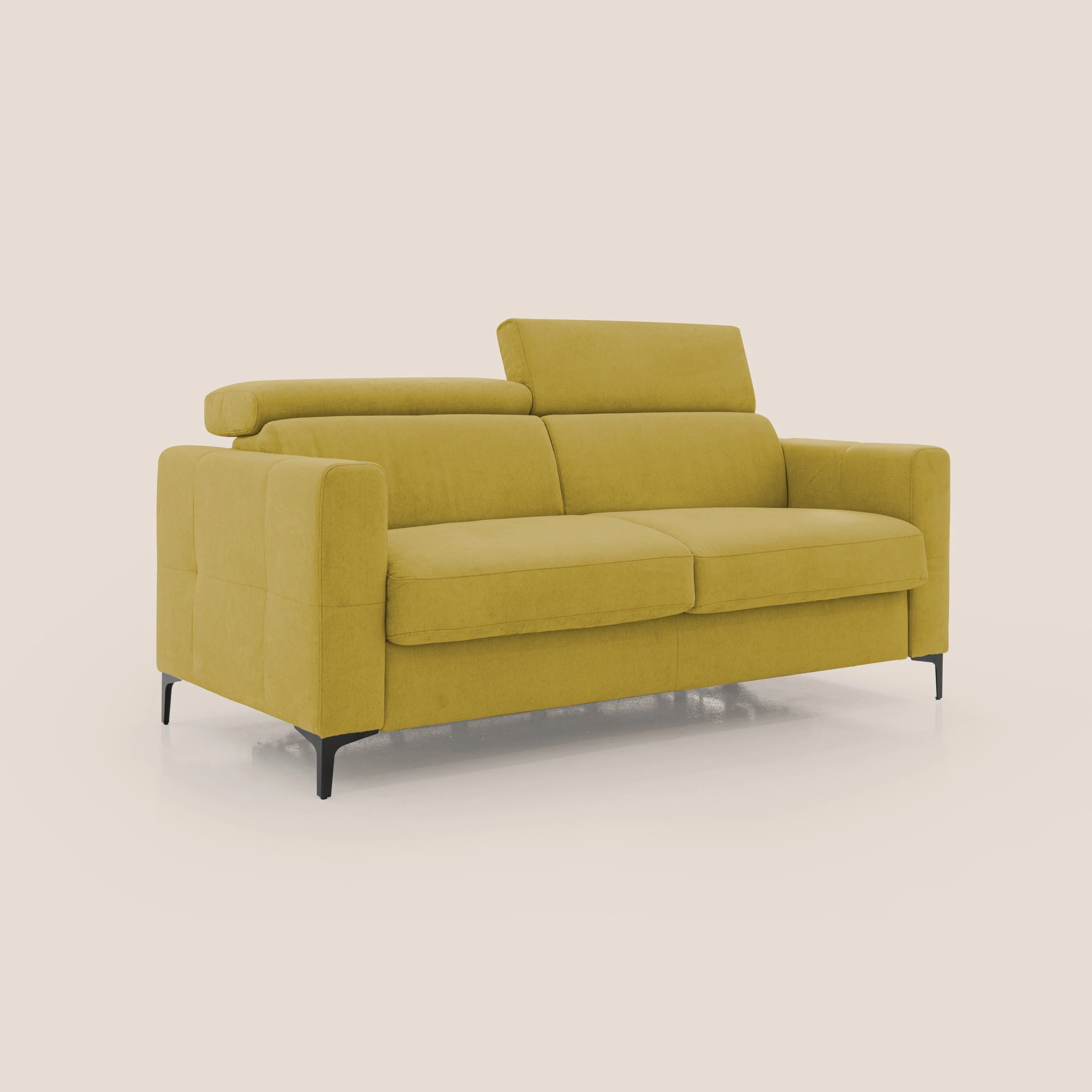 Gardenia canapé convertible matelas H 18cm avec têtières réglables et revêtement imperméable T02 jaune - Image 3