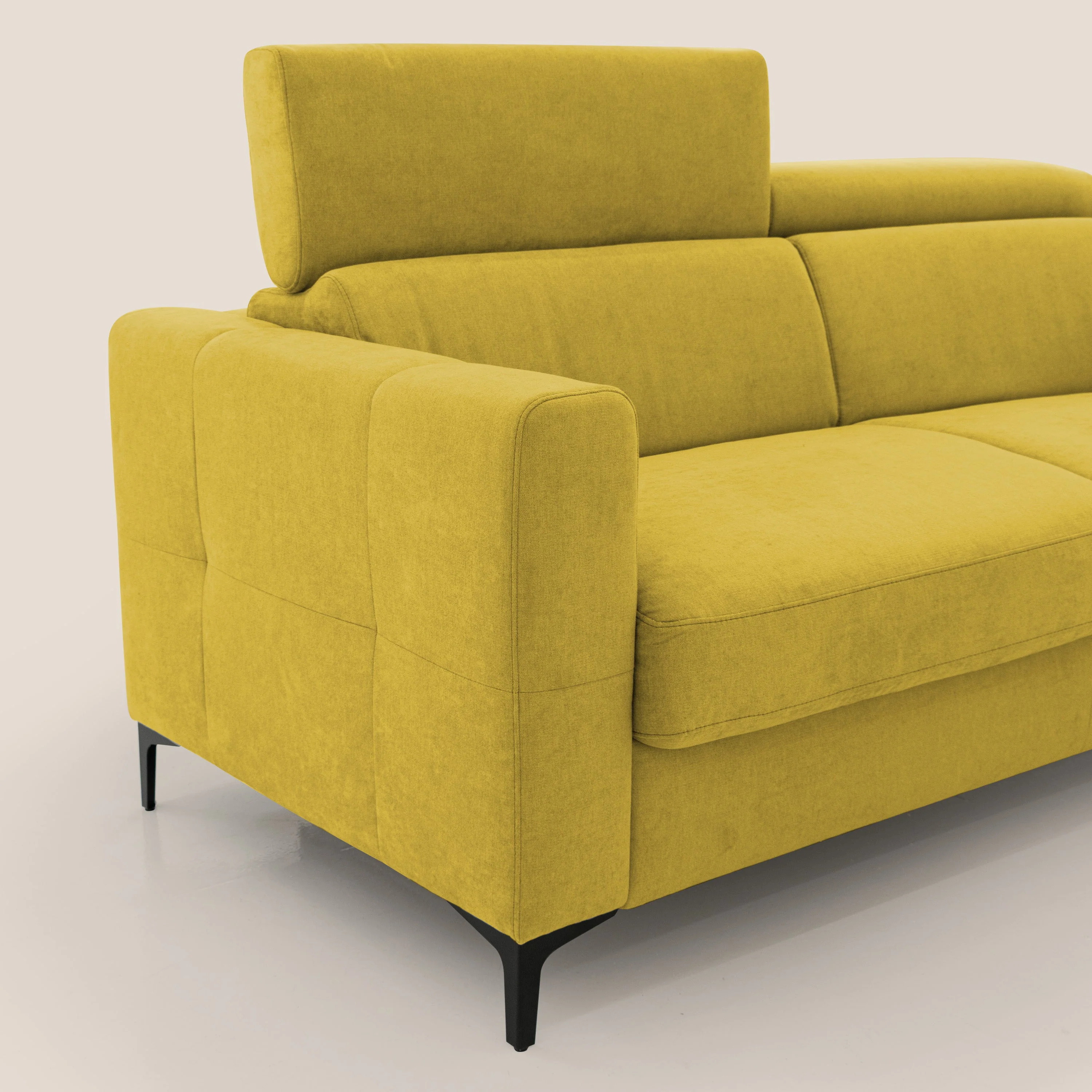 Gardenia canapé convertible matelas H 18cm avec têtières réglables et revêtement imperméable T02 jaune - Image 5