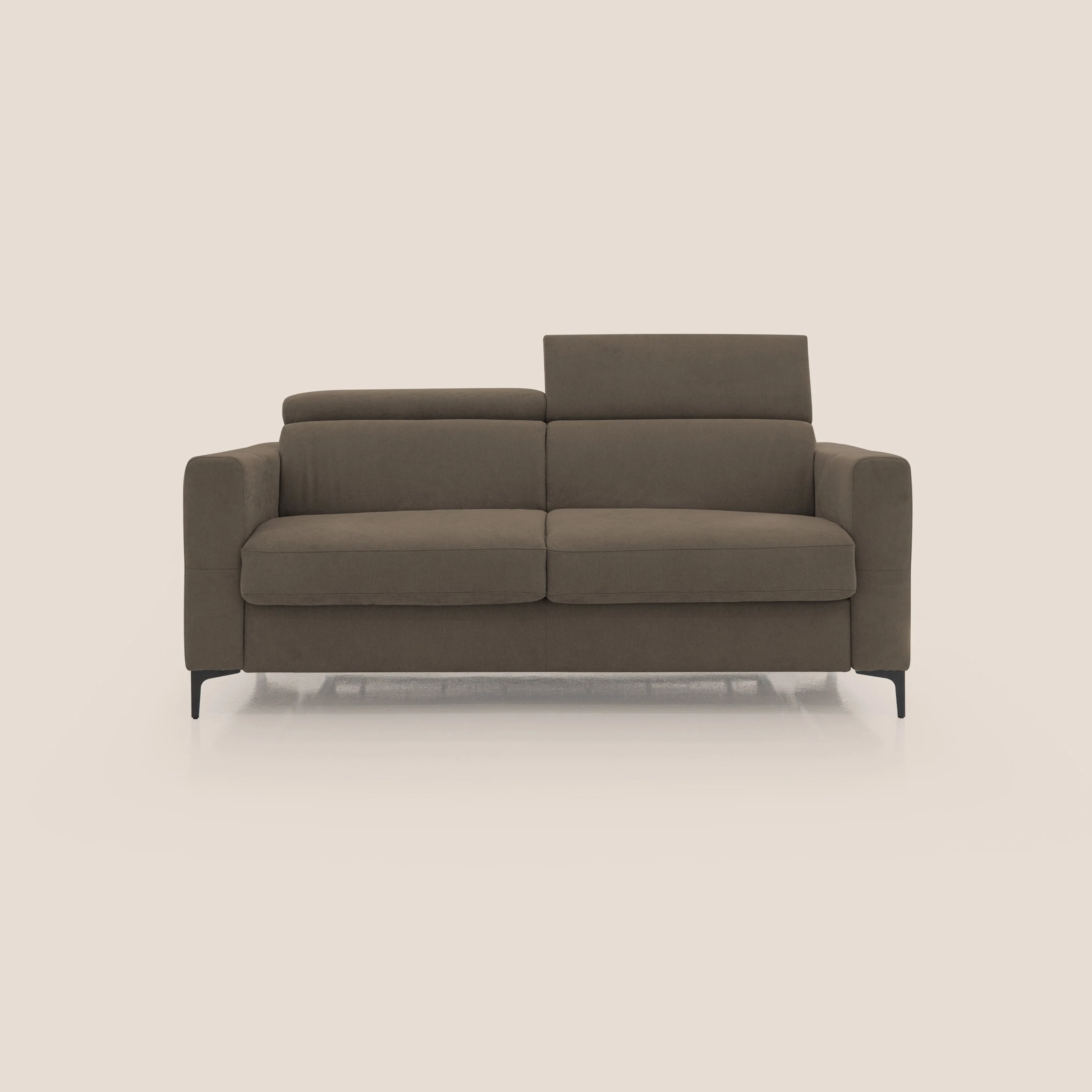 Gardenia canapé convertible matelas H 18cm avec têtières réglables et revêtement imperméable T02 marron