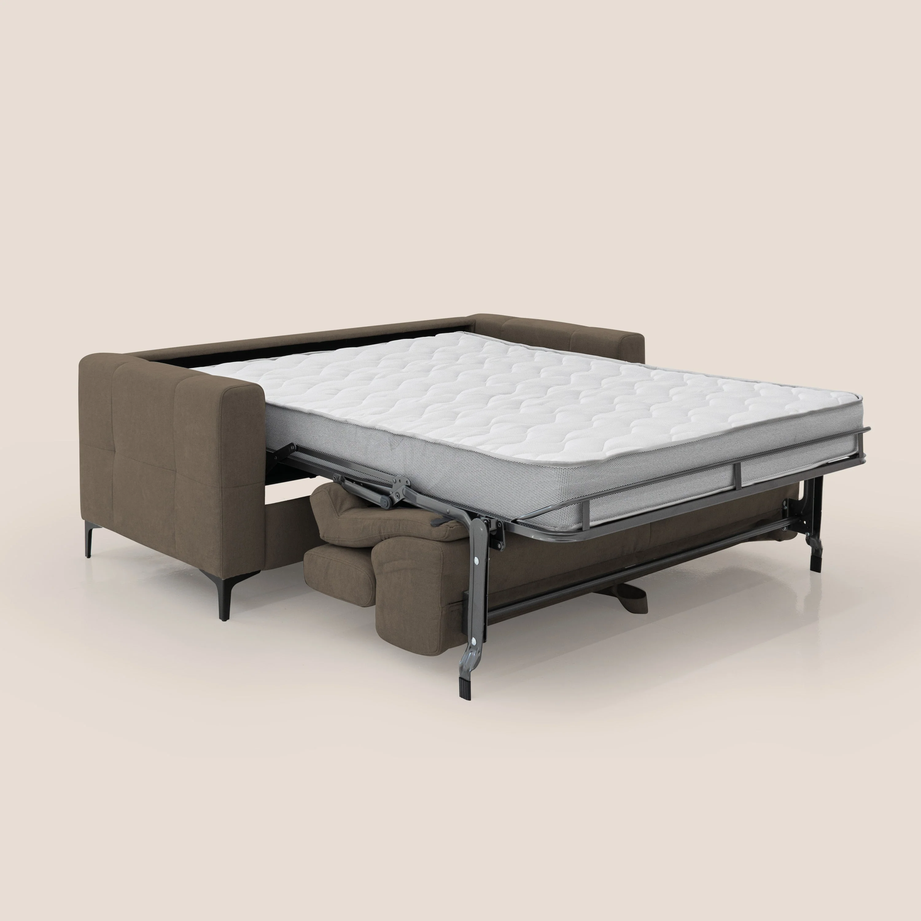 Gardenia canapé convertible matelas H 18cm avec têtières réglables et revêtement imperméable T02 marron - Image 2