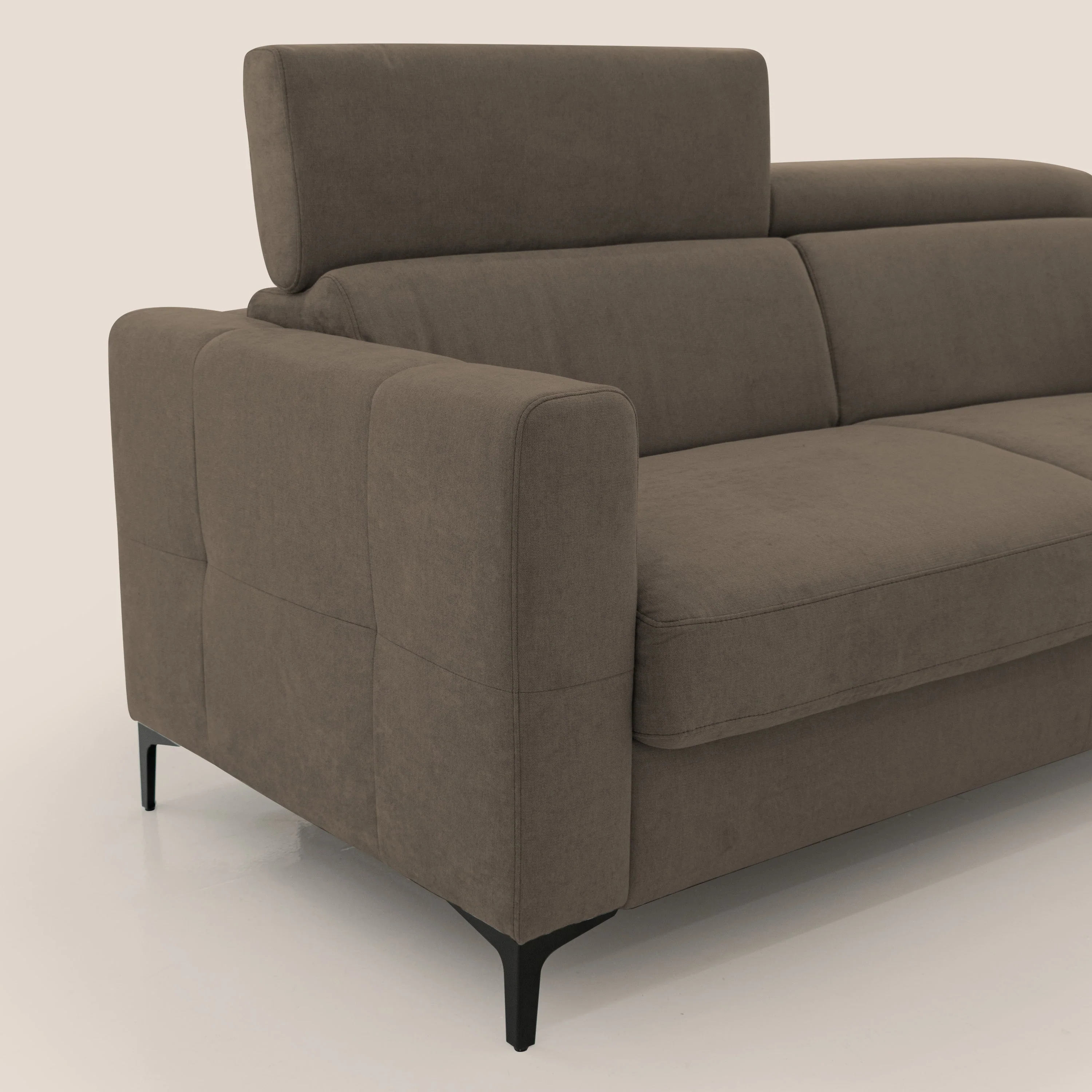 Gardenia canapé convertible matelas H 18cm avec têtières réglables et revêtement imperméable T02 marron - Image 5