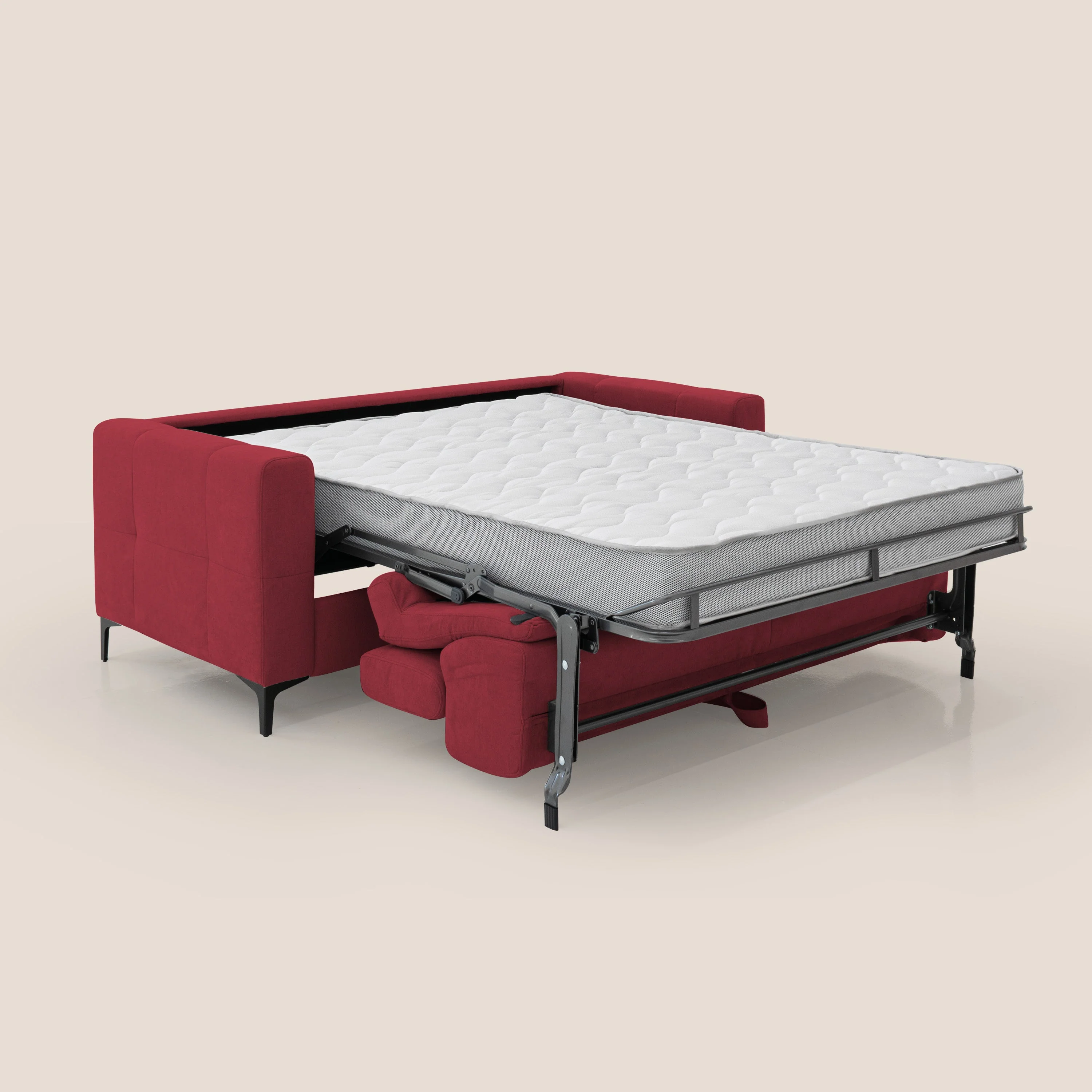 Gardenia canapĂ© convertible matelas H 18cm avec tĂȘtiĂšres rĂ©glables et revĂȘtement impermĂ©able T02 rouge - Image 2
