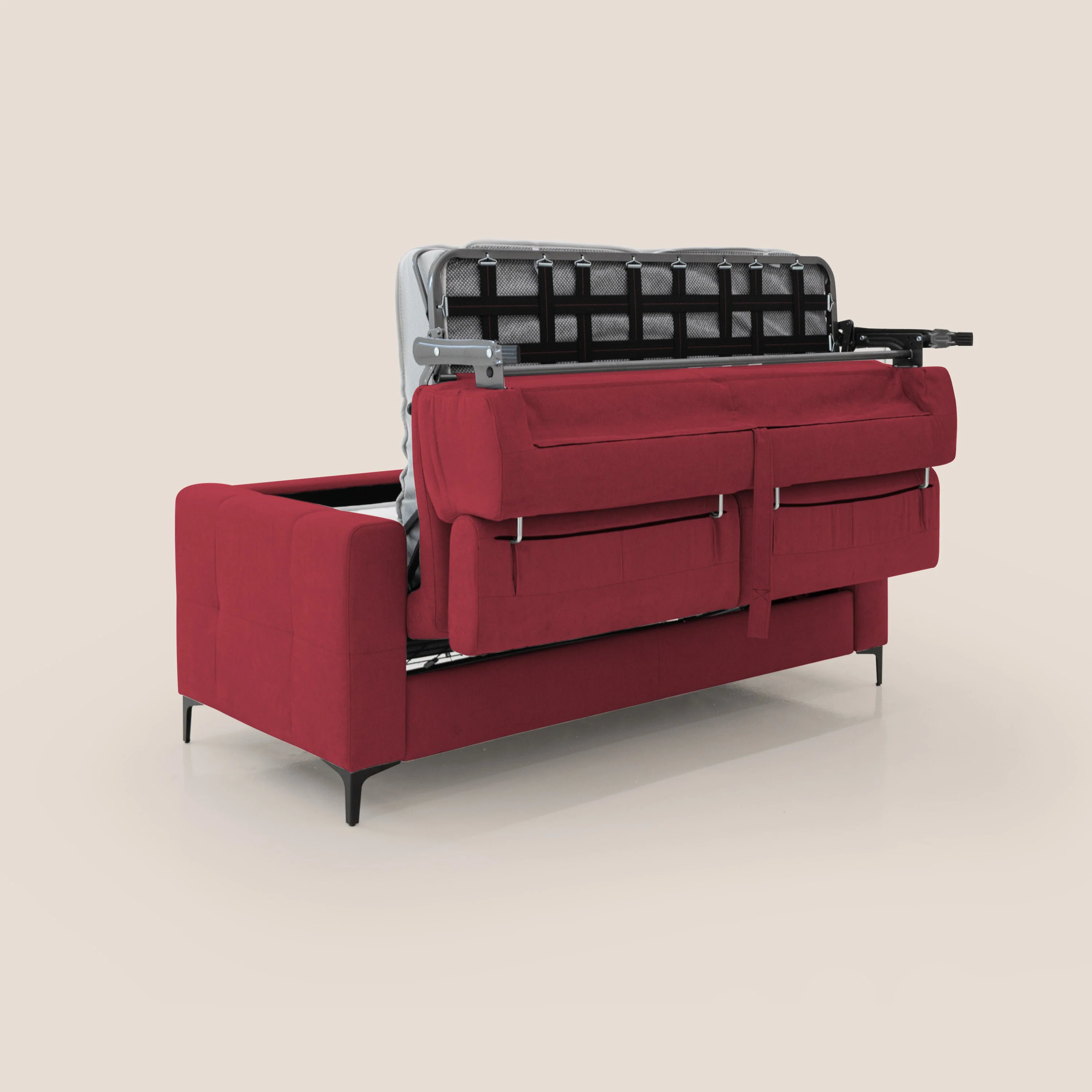 Gardenia canapĂ© convertible matelas H 18cm avec tĂȘtiĂšres rĂ©glables et revĂȘtement impermĂ©able T02 rouge - Image 4