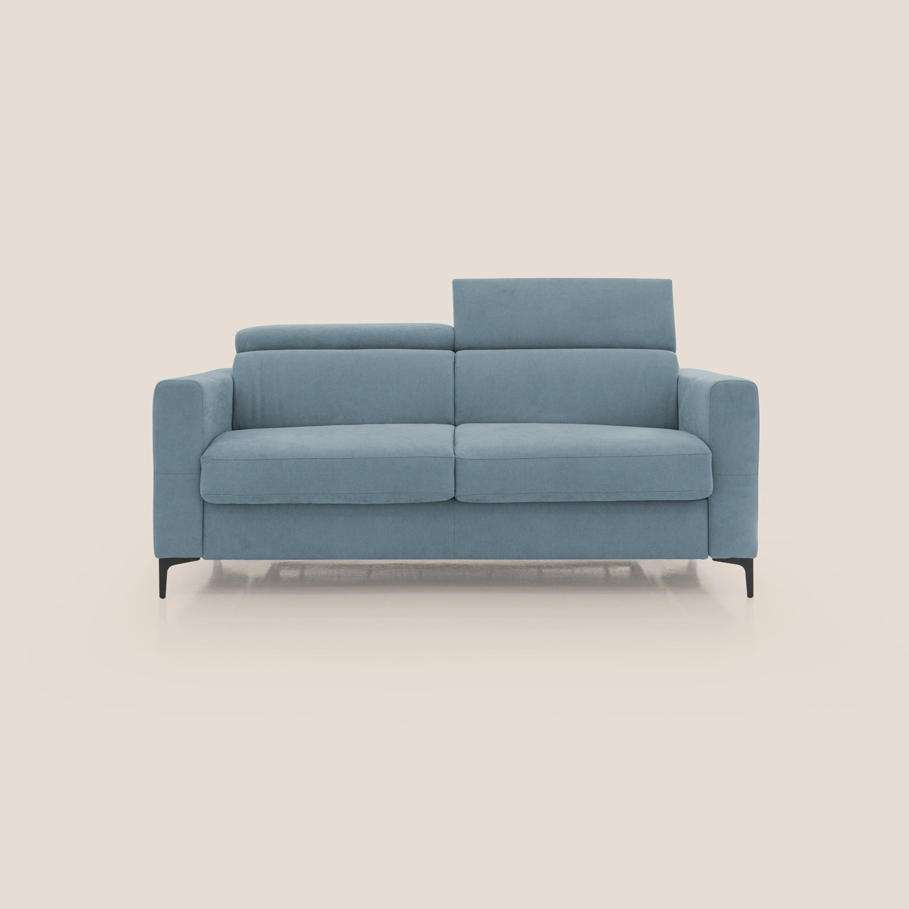 Gardenia canapĂ© convertible matelas H 18cm avec tĂȘtiĂšres rĂ©glables et revĂȘtement impermĂ©able T02 sucre glace