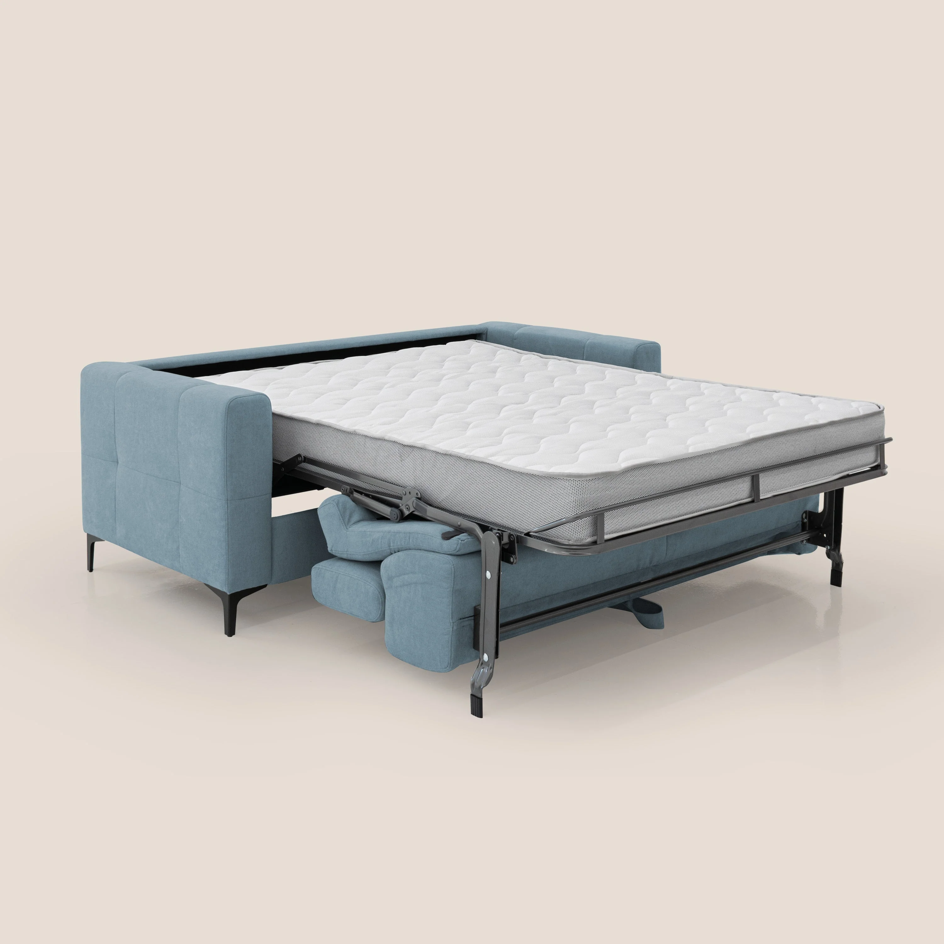 Gardenia canapĂ© convertible matelas H 18cm avec tĂȘtiĂšres rĂ©glables et revĂȘtement impermĂ©able T02 sucre glace - Image 2