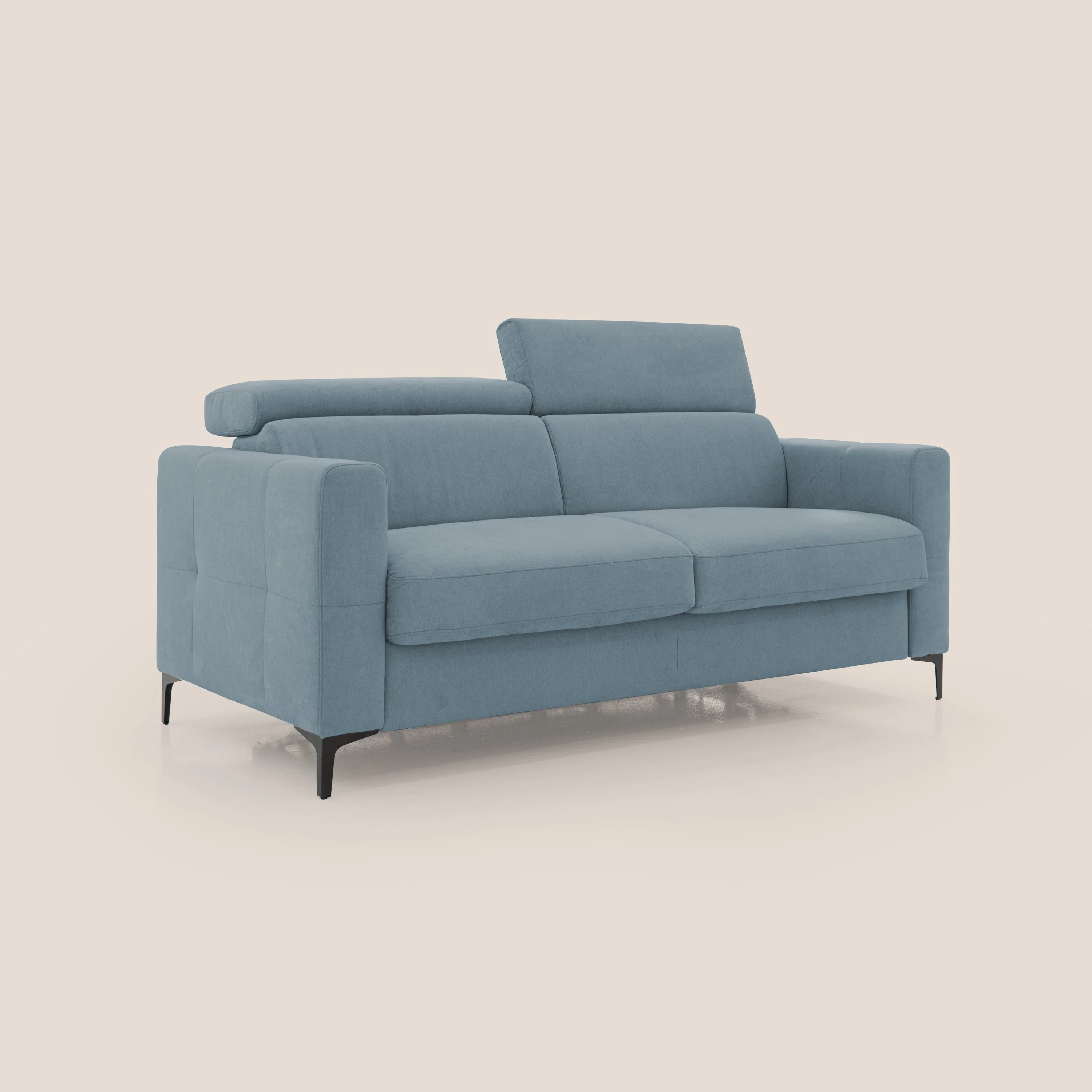 Gardenia canapĂ© convertible matelas H 18cm avec tĂȘtiĂšres rĂ©glables et revĂȘtement impermĂ©able T02 sucre glace - Image 3