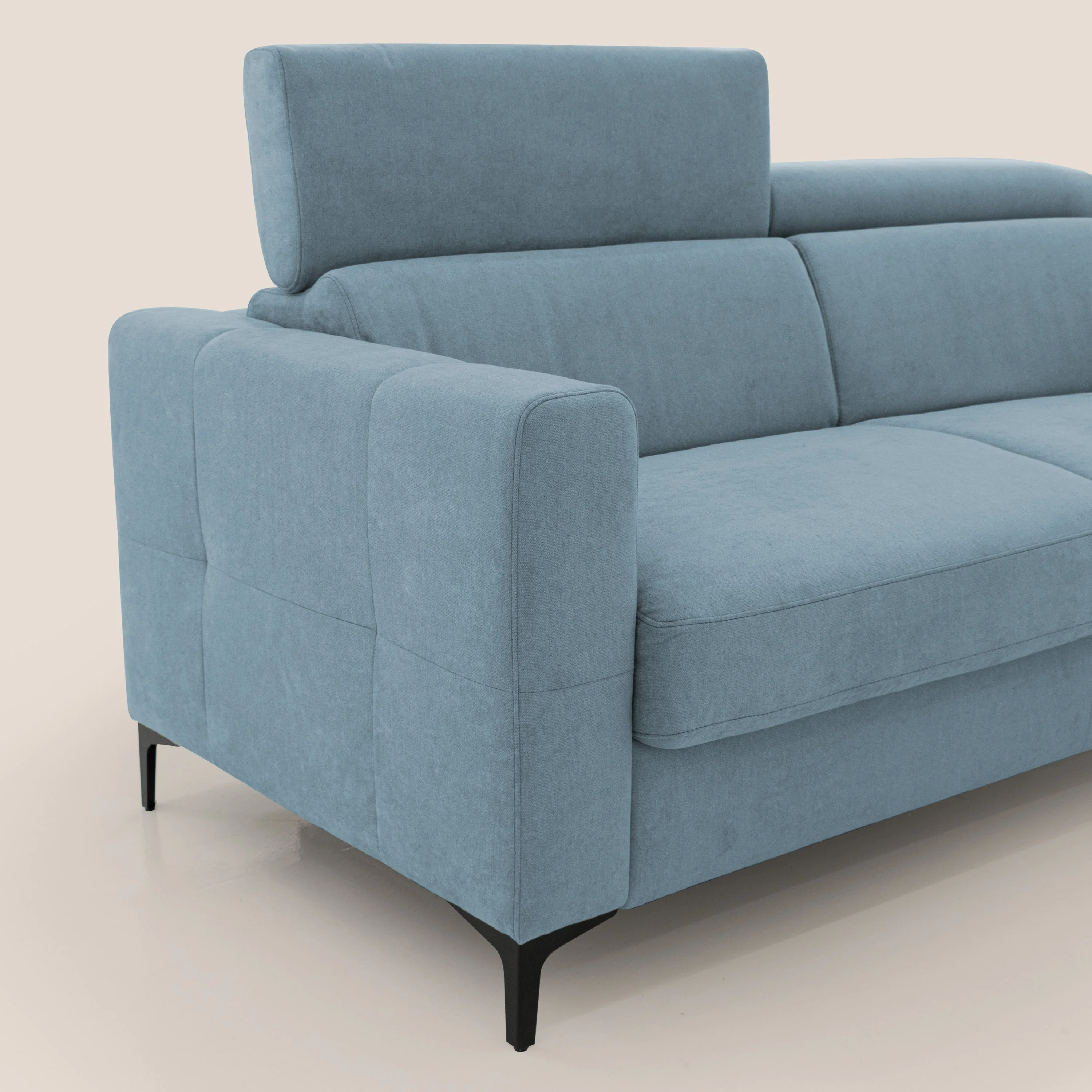 Gardenia canapĂ© convertible matelas H 18cm avec tĂȘtiĂšres rĂ©glables et revĂȘtement impermĂ©able T02 sucre glace - Image 5