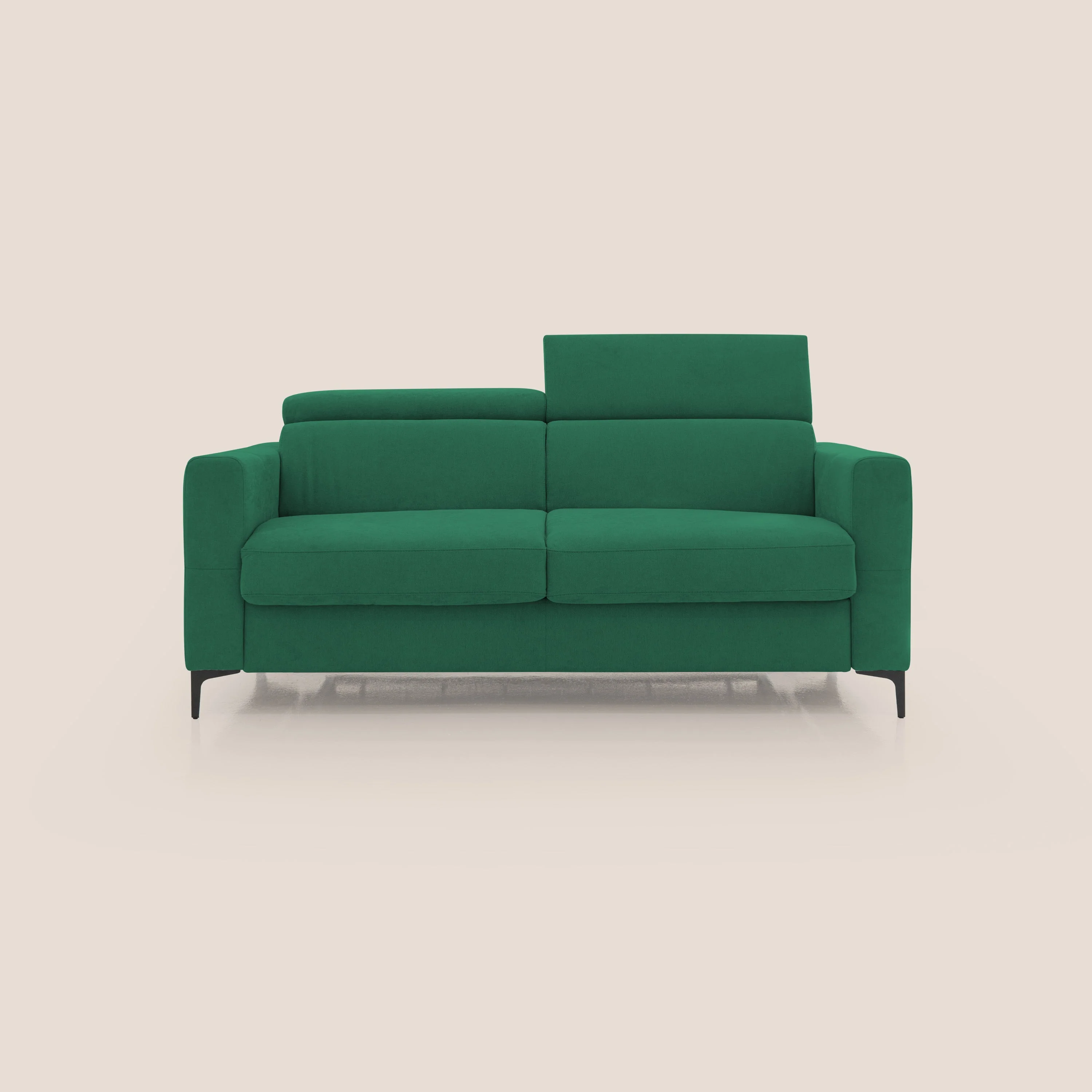 Gardenia canapé convertible matelas H 18cm avec têtières réglables et revêtement imperméable T02 vert
