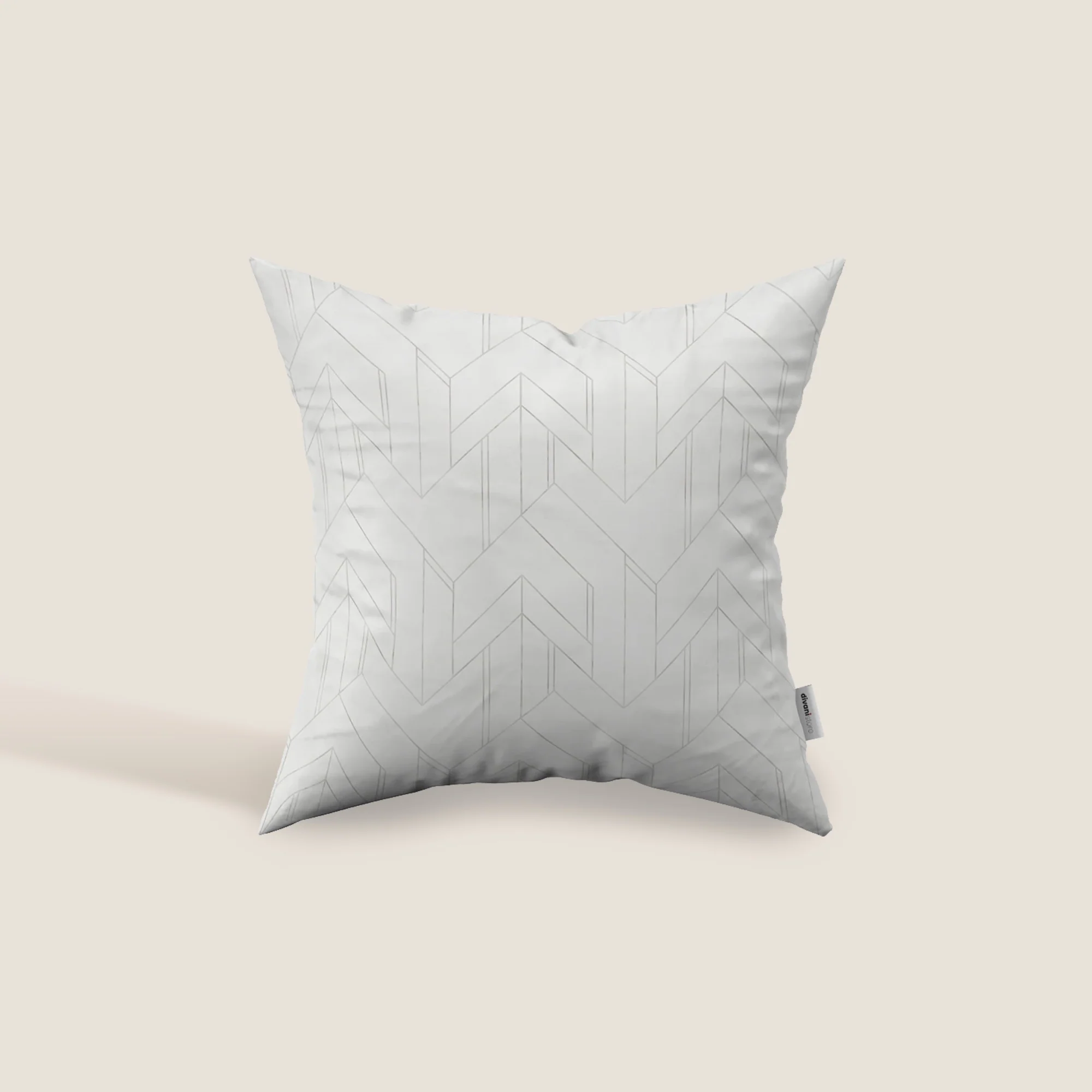 Geometrica coussins à fantaisie géométrique en velours imperméable blanc