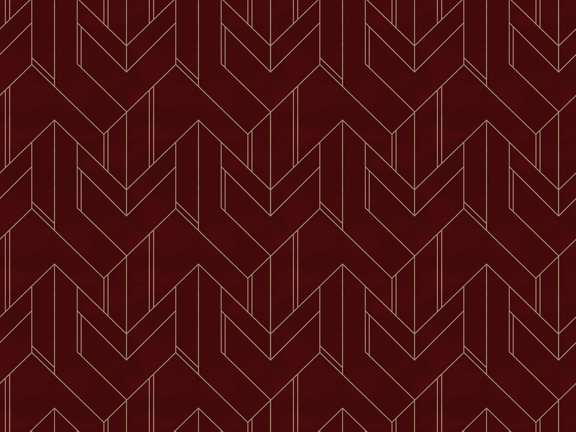 Geometrica coussins à fantaisie géométrique en velours imperméable rouge - Image 2