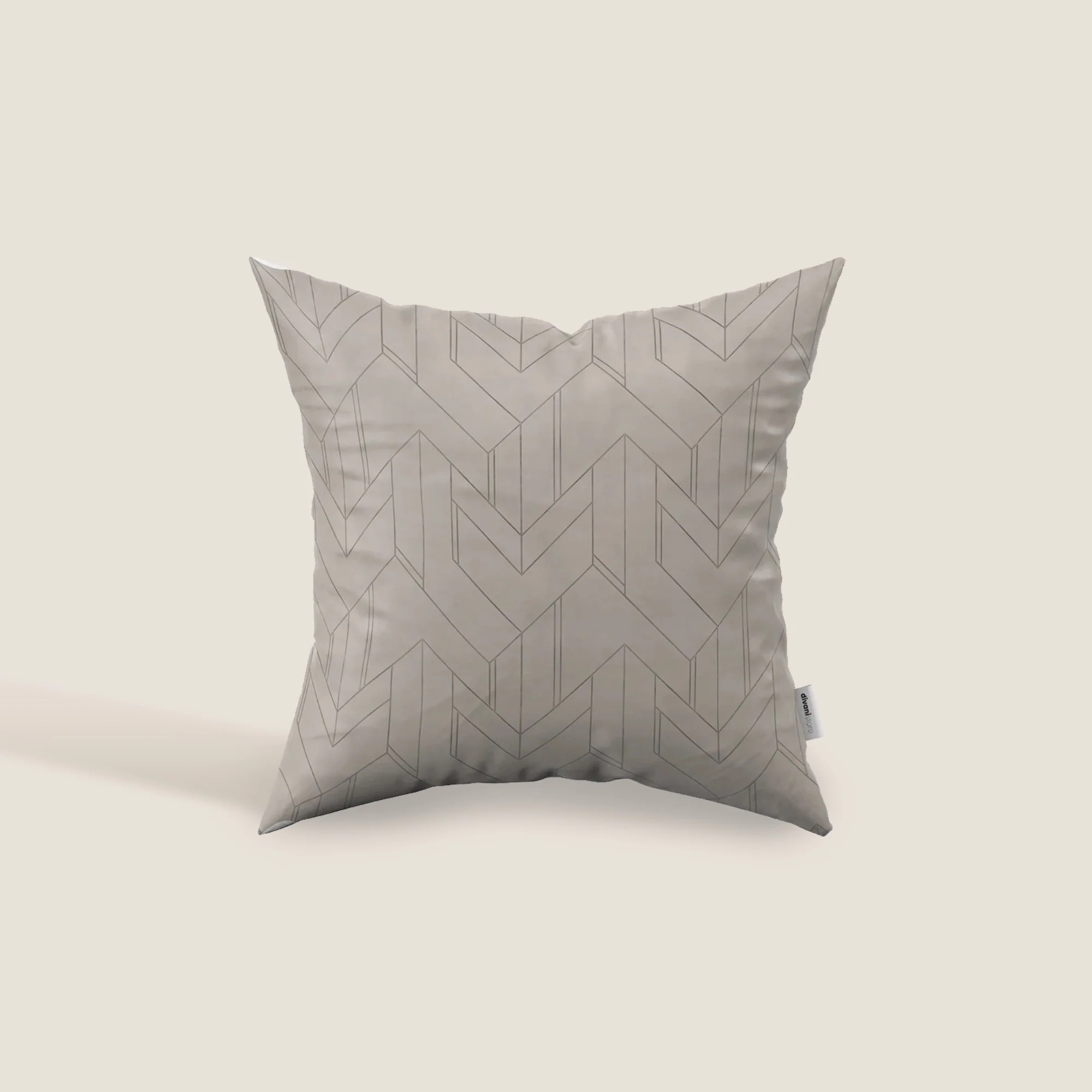 Geometrica coussins à fantaisie géométrique en velours imperméable Taupe tortora