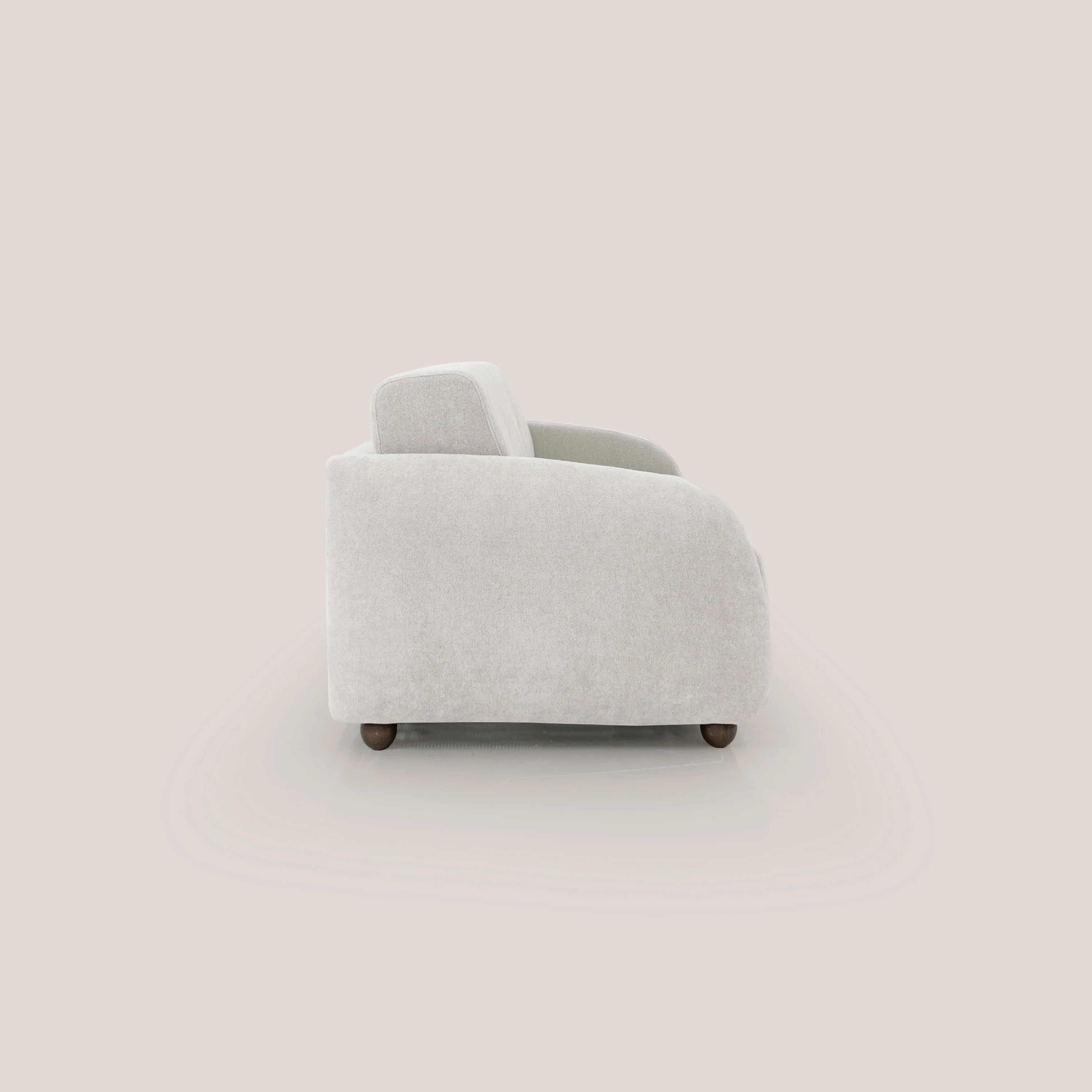 Giglio canapé convertible Japandi avec matelas H 18cm en bouclette imperméable T07 blanc - Image 7