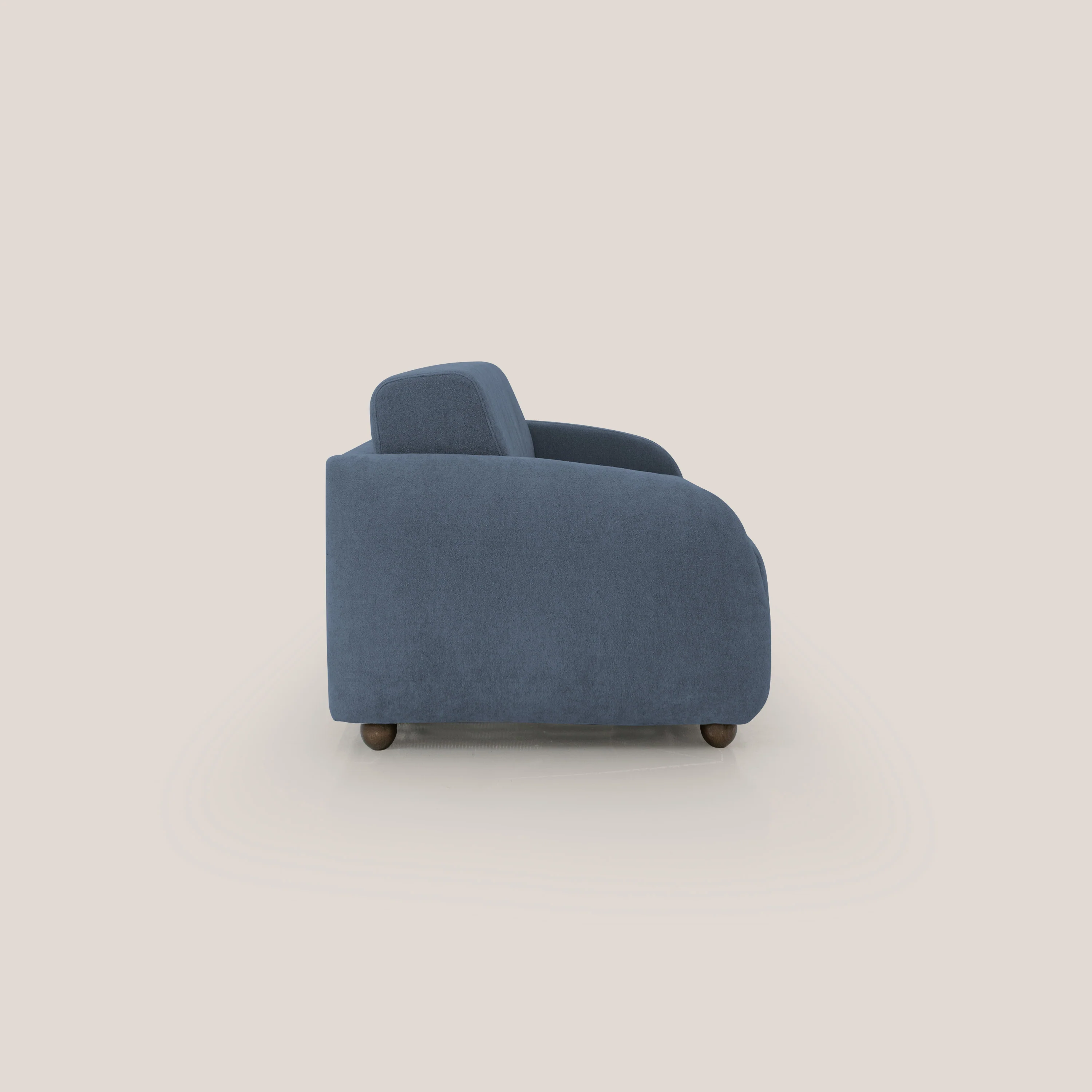 Giglio canapé convertible Japandi avec matelas H 18cm en bouclette imperméable T07 bleu - Image 7