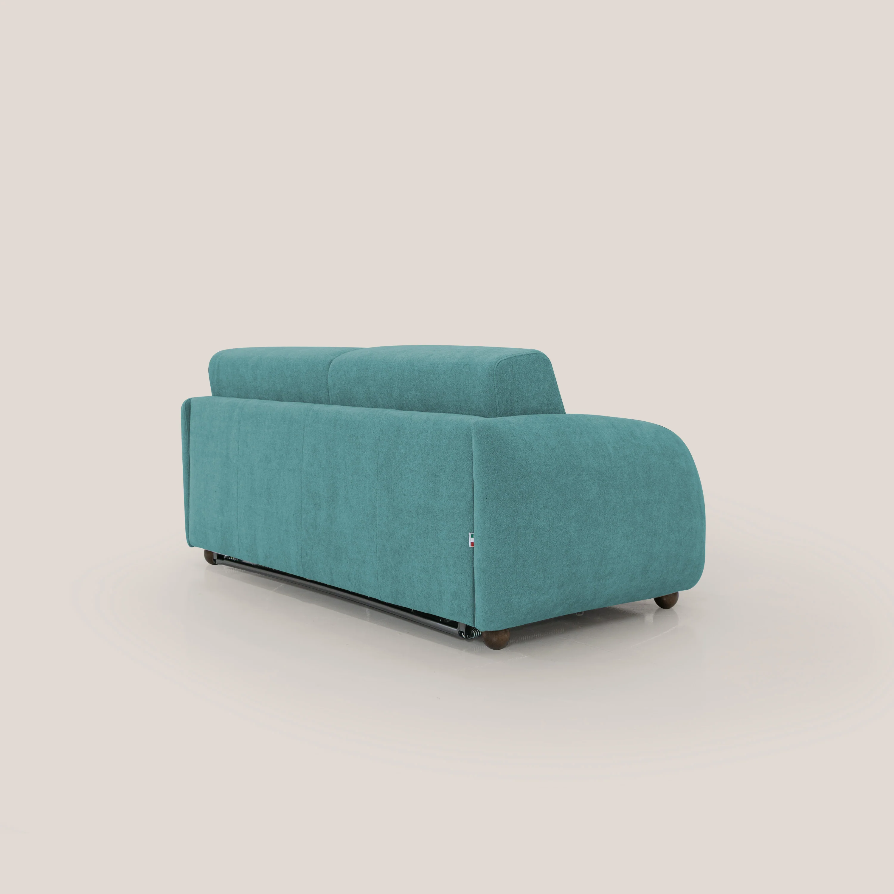 Giglio canapé convertible Japandi avec matelas H 18cm en bouclette imperméable T07 bleu ciel - Image 8