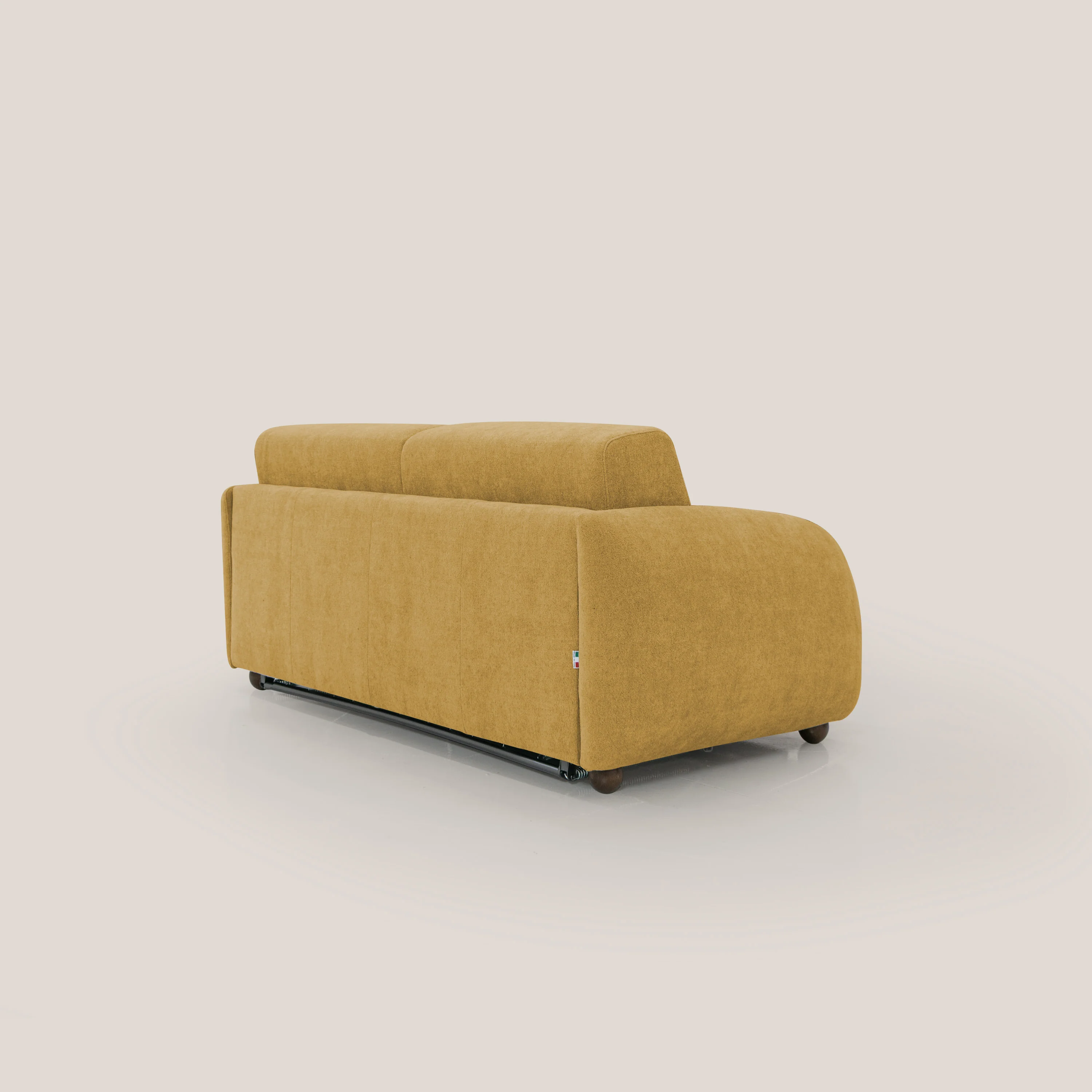 Giglio canapé convertible Japandi avec matelas H 18cm en bouclette imperméable T07 jaune - Image 8