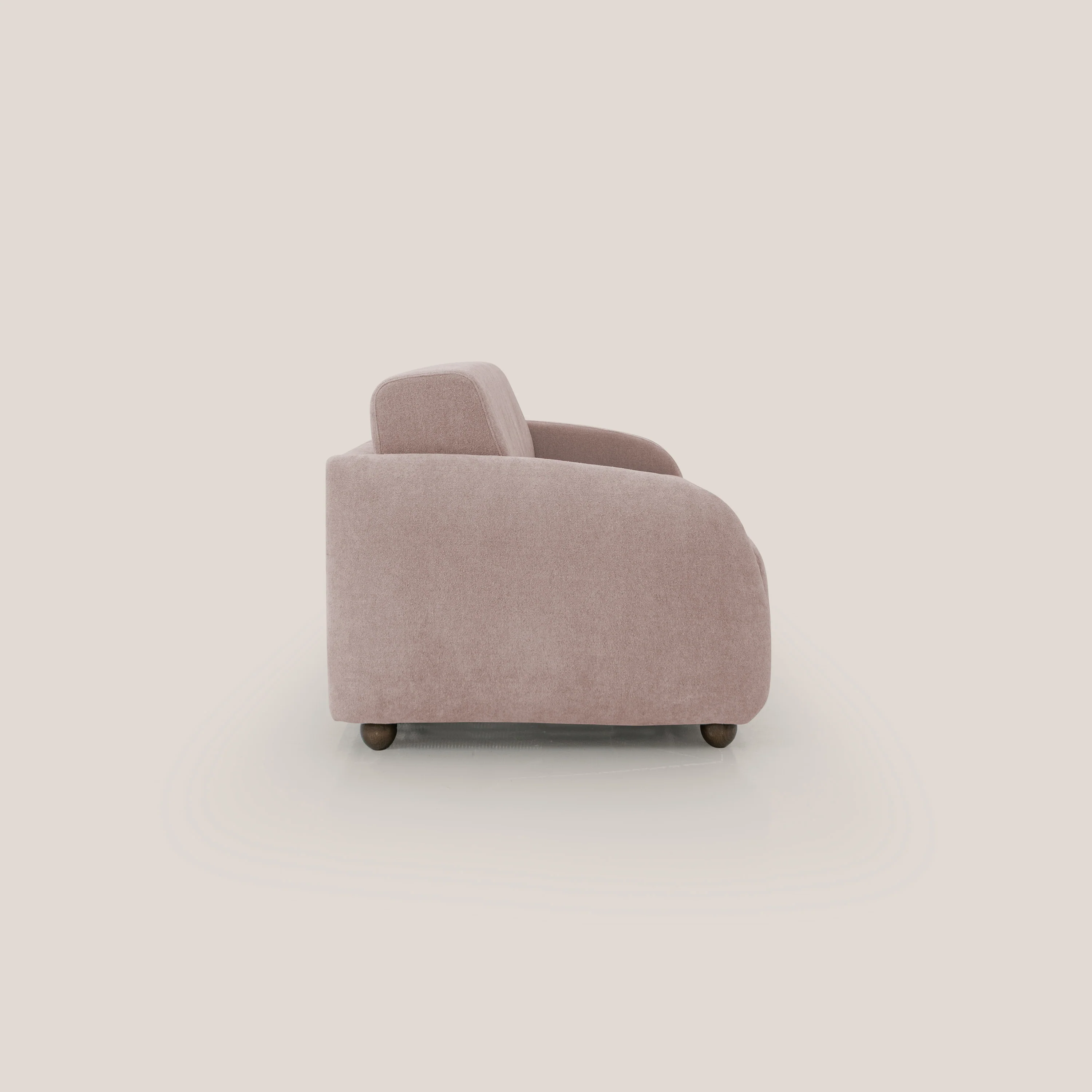 Giglio canapé convertible Japandi avec matelas H 18cm en bouclette imperméable T07 rose - Image 7
