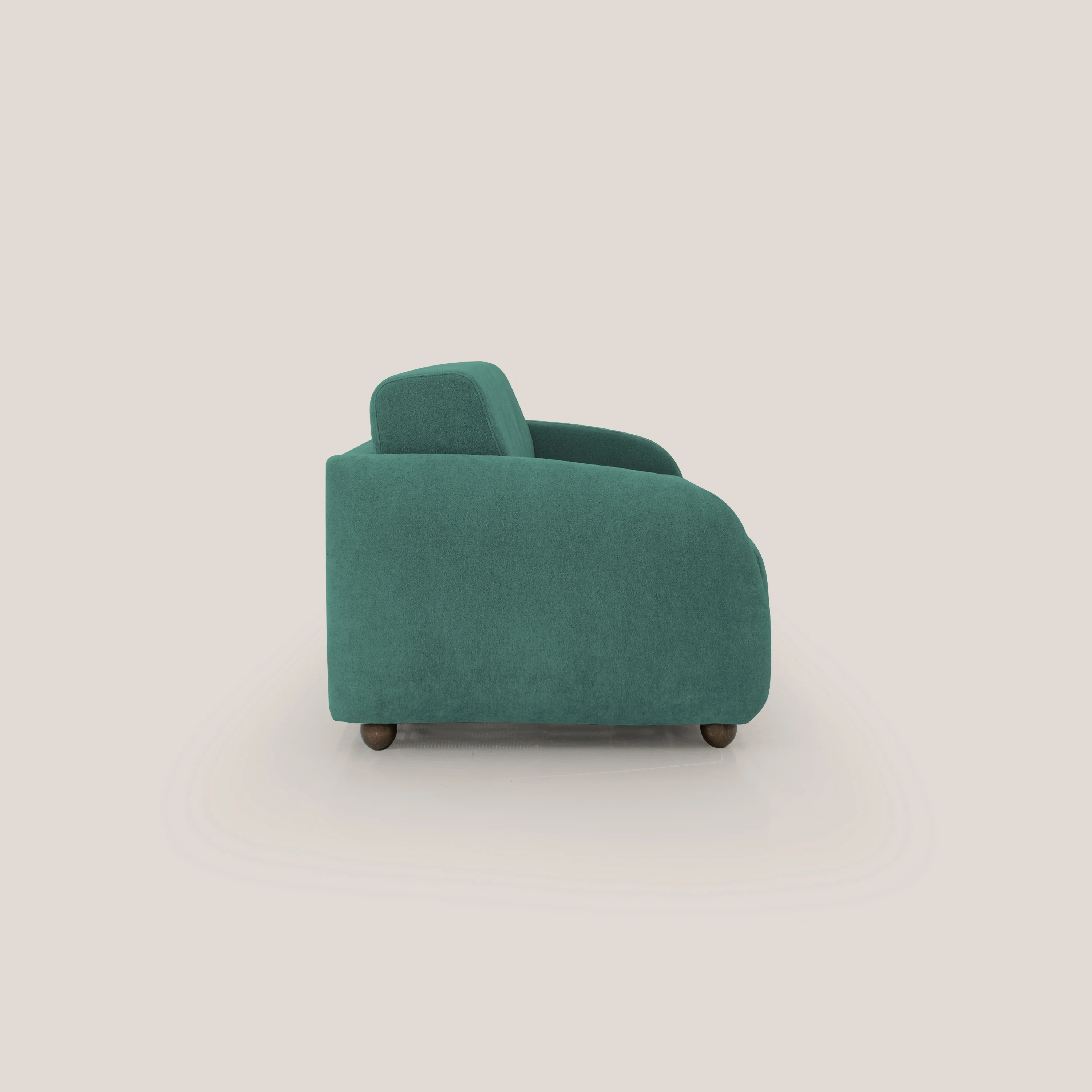 Giglio canapé convertible Japandi avec matelas H 18cm en bouclette imperméable T07 vert - Image 7