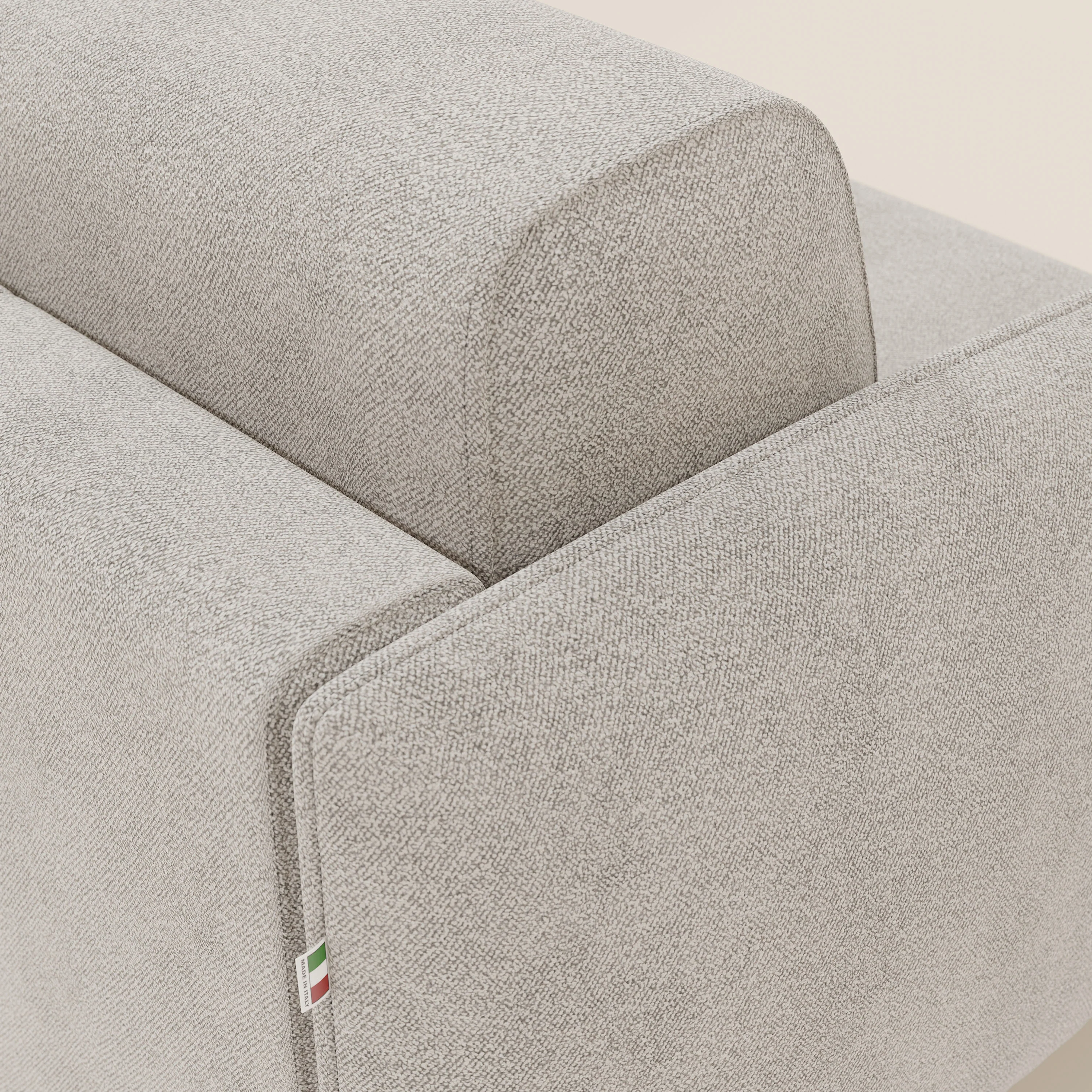 Giglio Canapé d'angle convertible avec matelas H18 cm et chaise longue coffre en bouclette douce T07 blanc - Image 8