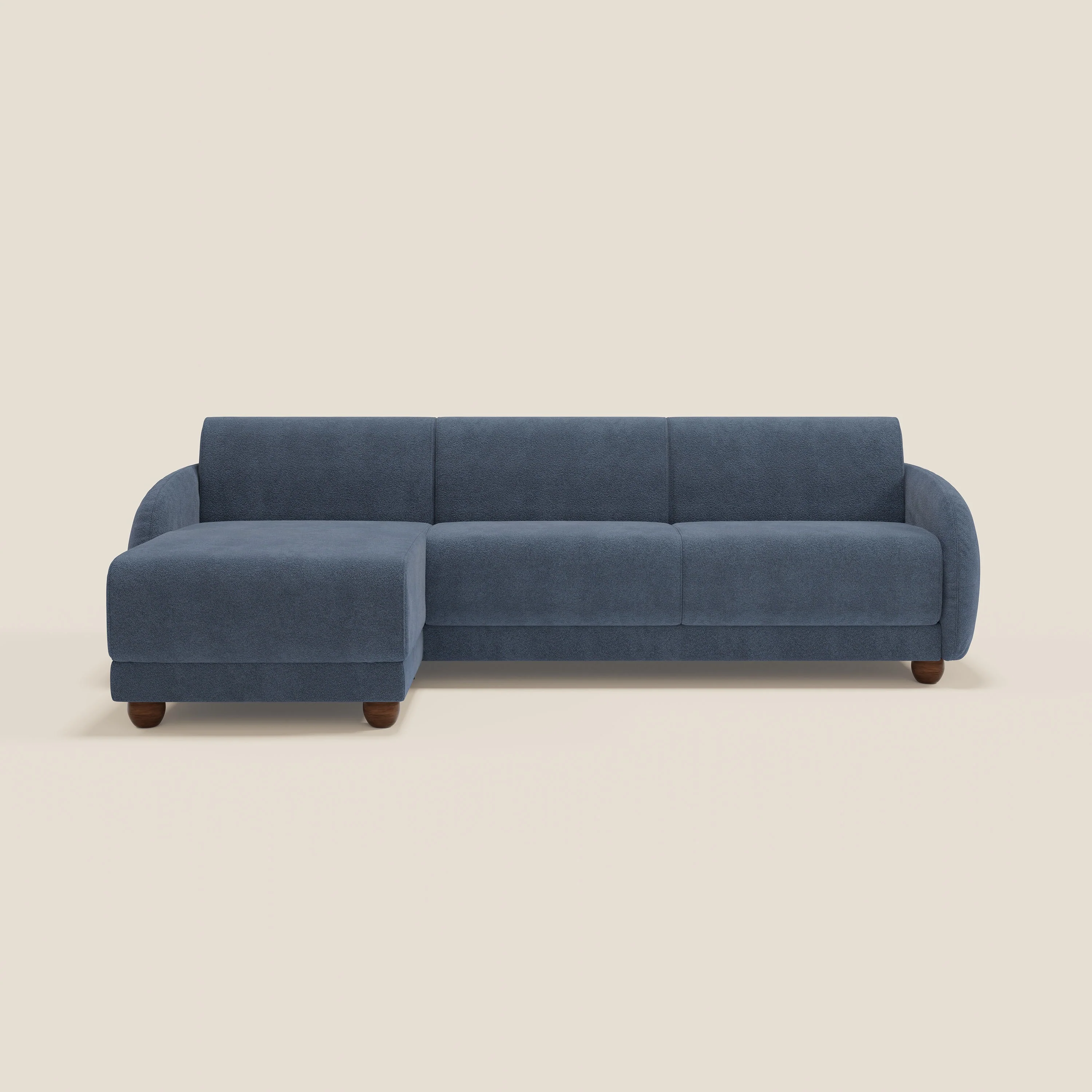 Giglio Canapé d'angle convertible avec matelas H18 cm et chaise longue coffre en bouclette douce T07 bleu - Image 12