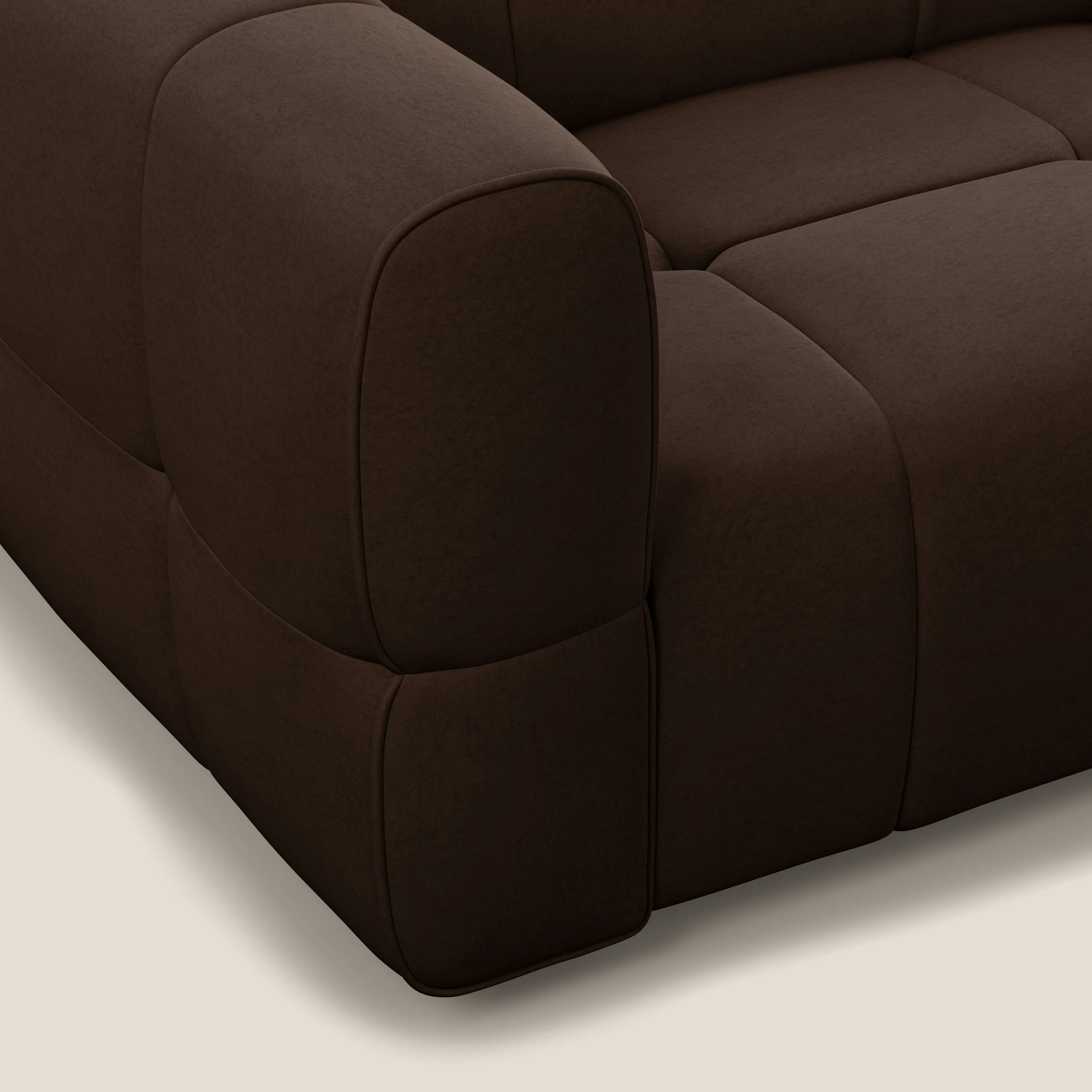 Giotto Canapé terminal avec option relax électrique en microfibre imperméable effet velours  T09 marron - Image 8