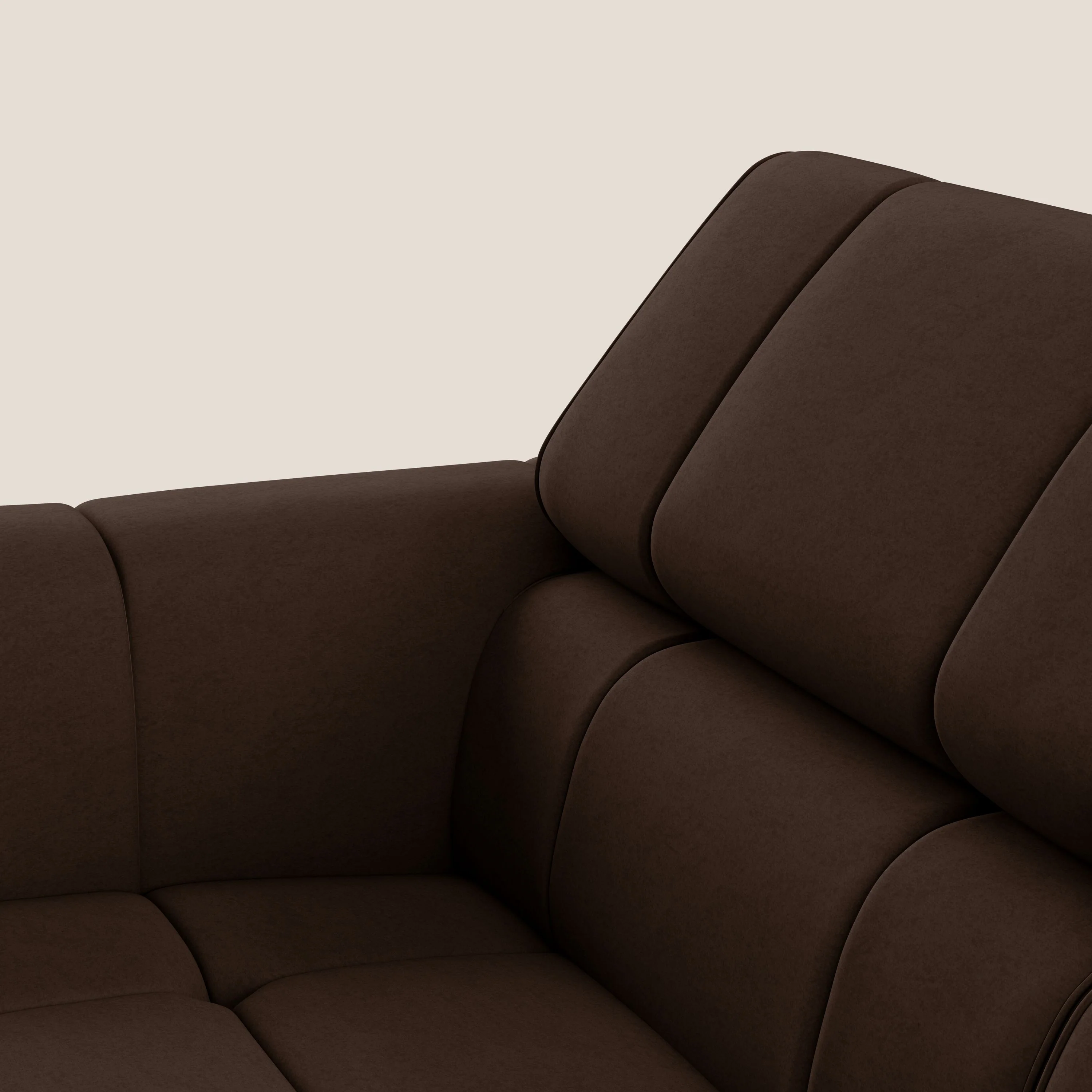 Giotto Canapé terminal avec option relax électrique en microfibre imperméable effet velours  T09 marron - Image 9