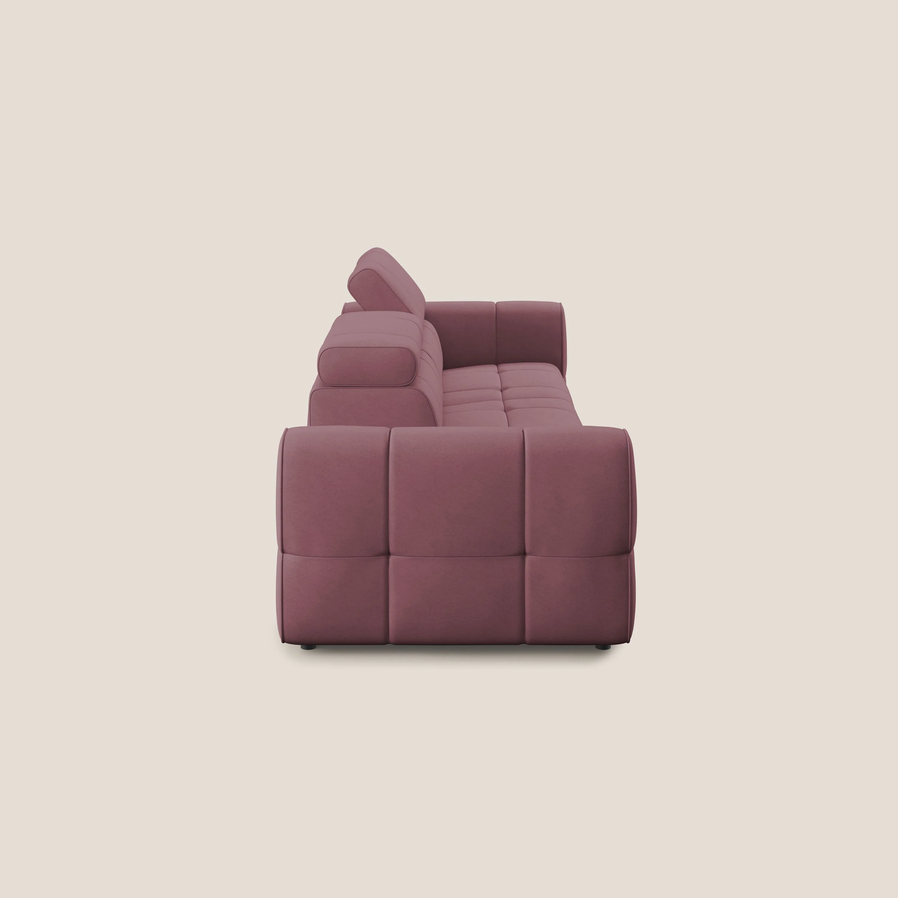 Giotto Canapé terminal avec option relax électrique en microfibre imperméable effet velours T09 saumon - Image 5
