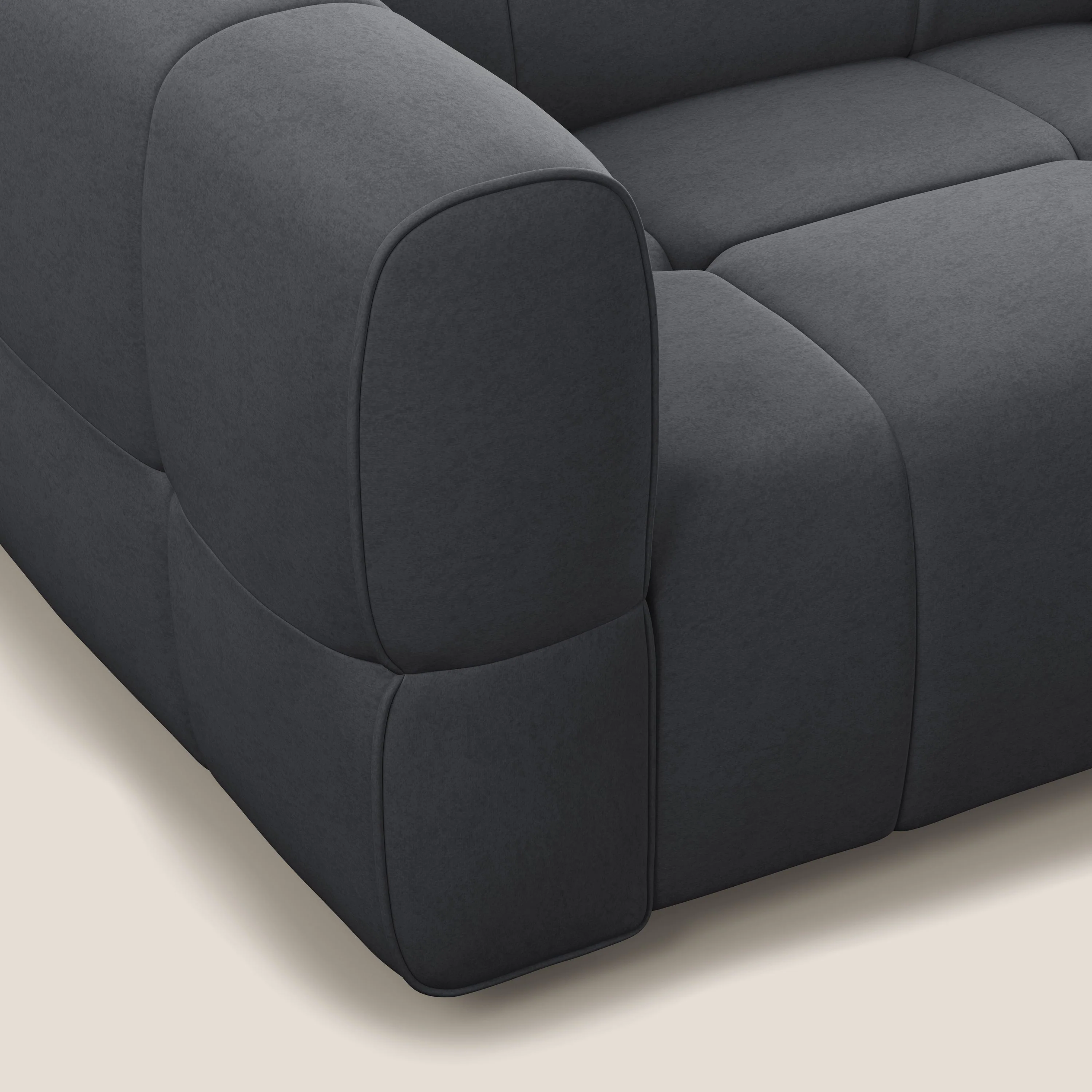 Giotto Canapé terminal avec option relax électrique en microfibre imperméable effet velours  T09 gris - Image 8