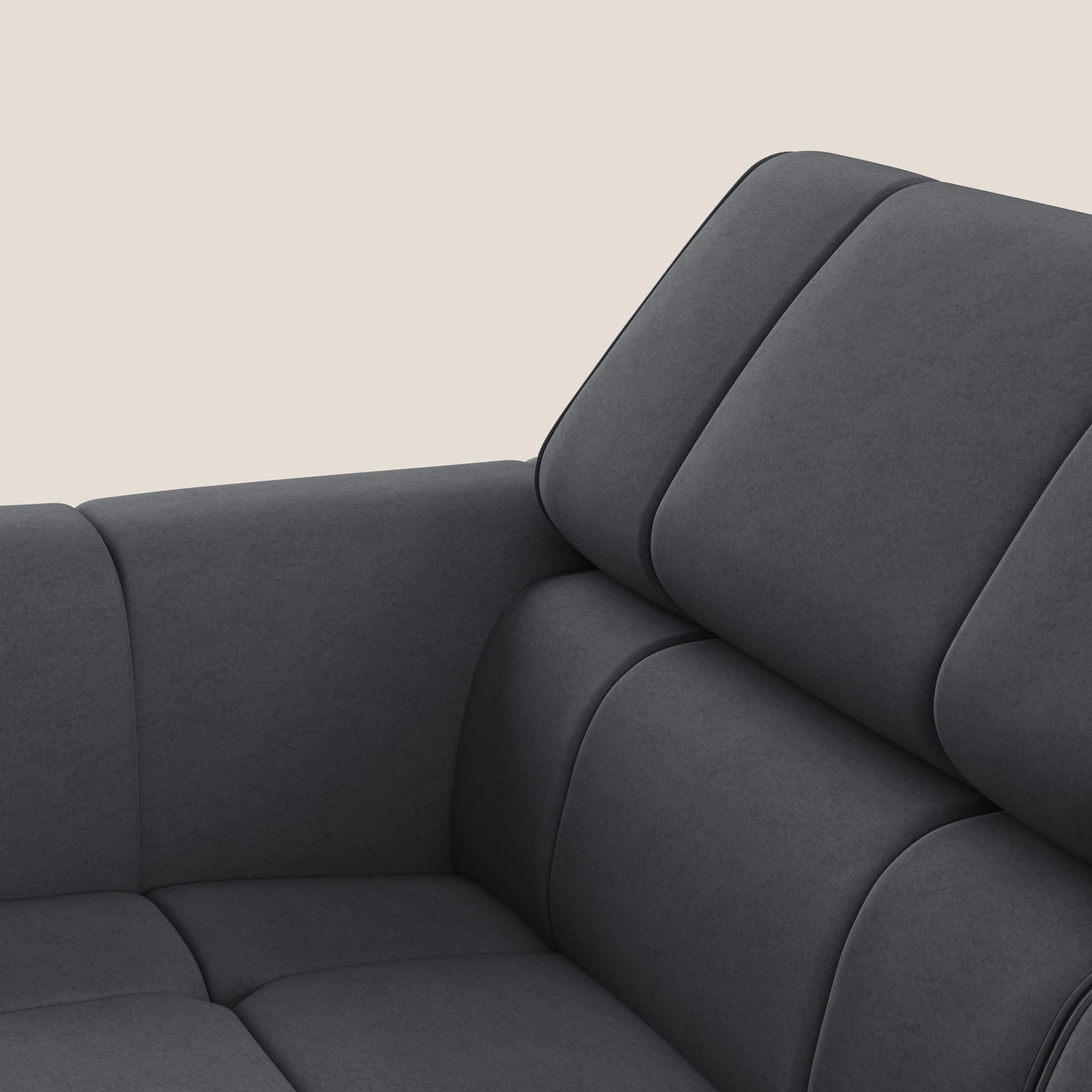 Giotto Canapé terminal avec option relax électrique en microfibre imperméable effet velours  T09 gris - Image 9