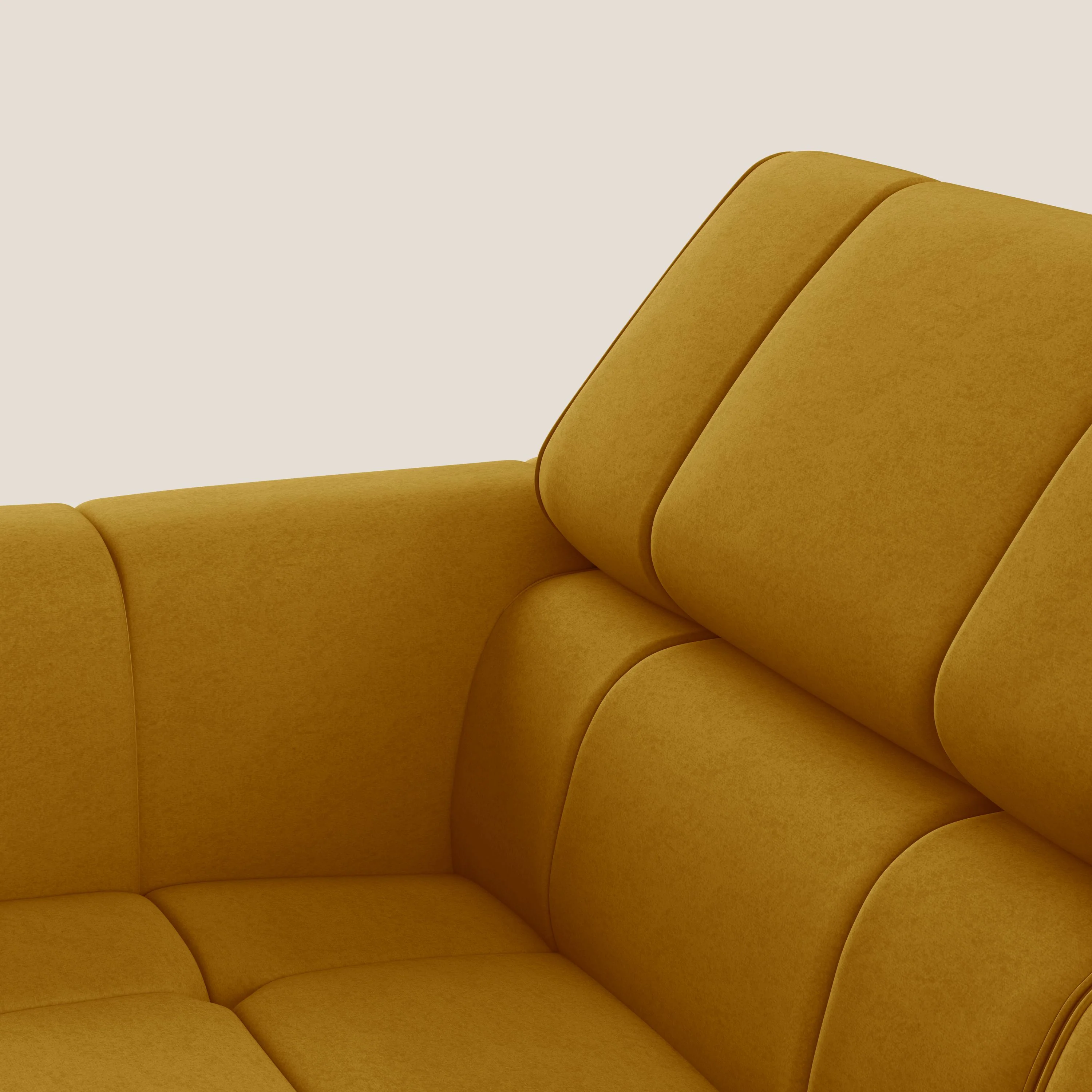 Giotto Canapé terminal avec option relax électrique en microfibre imperméable effet velours  T09 jaune - Image 9