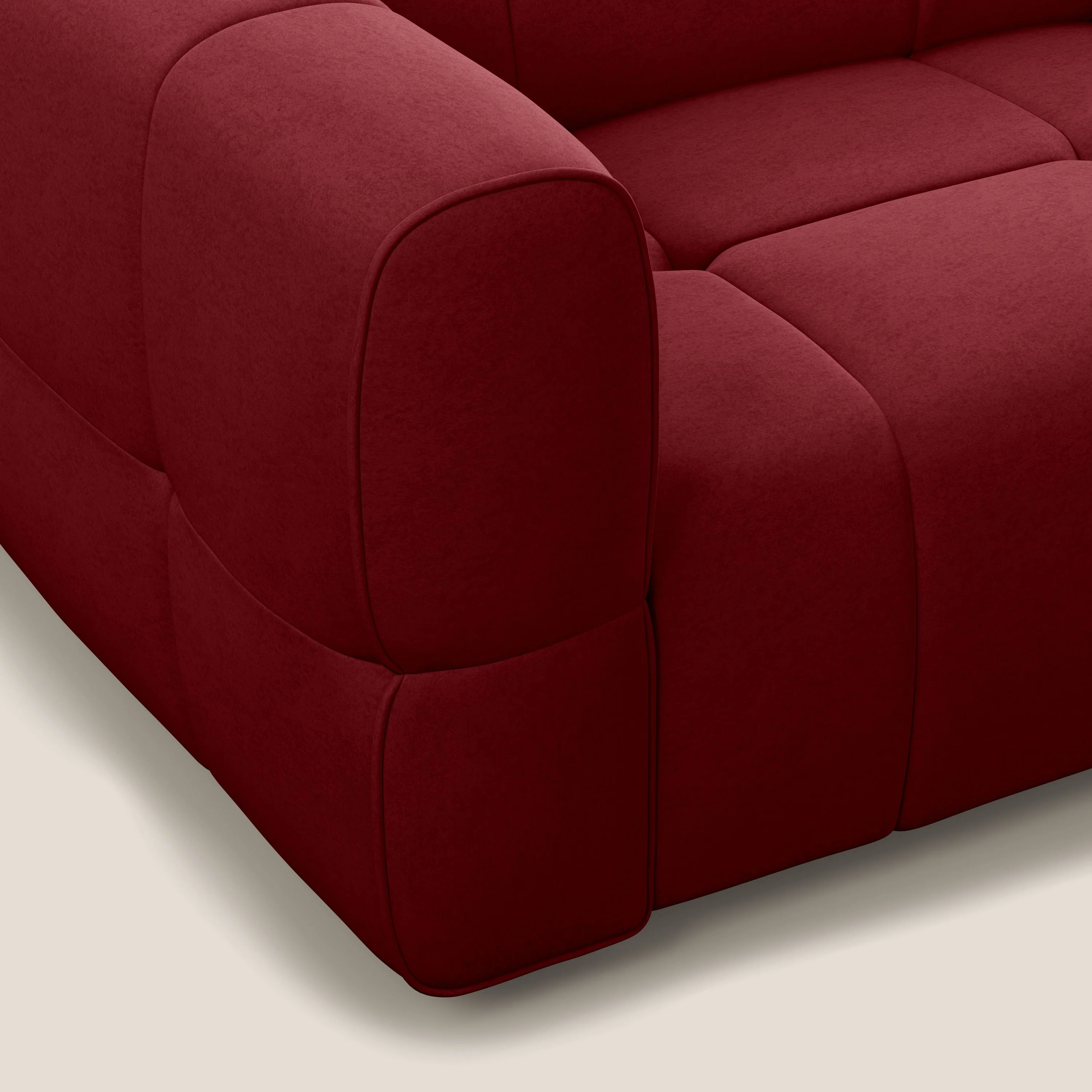 Giotto Canapé terminal avec option relax électrique en microfibre imperméable effet velours  T09 rouge - Image 8