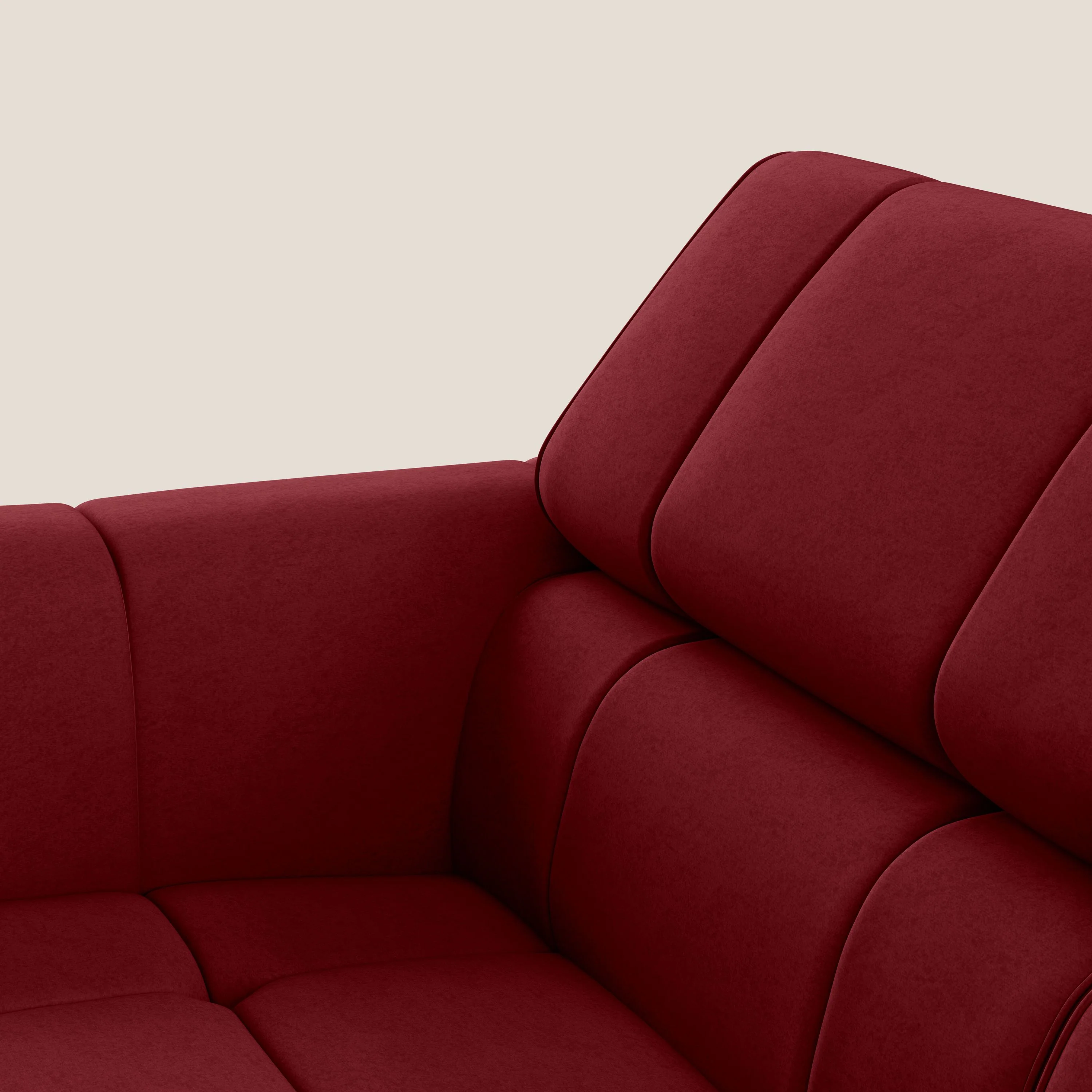 Giotto Canapé terminal avec option relax électrique en microfibre imperméable effet velours  T09 rouge - Image 9
