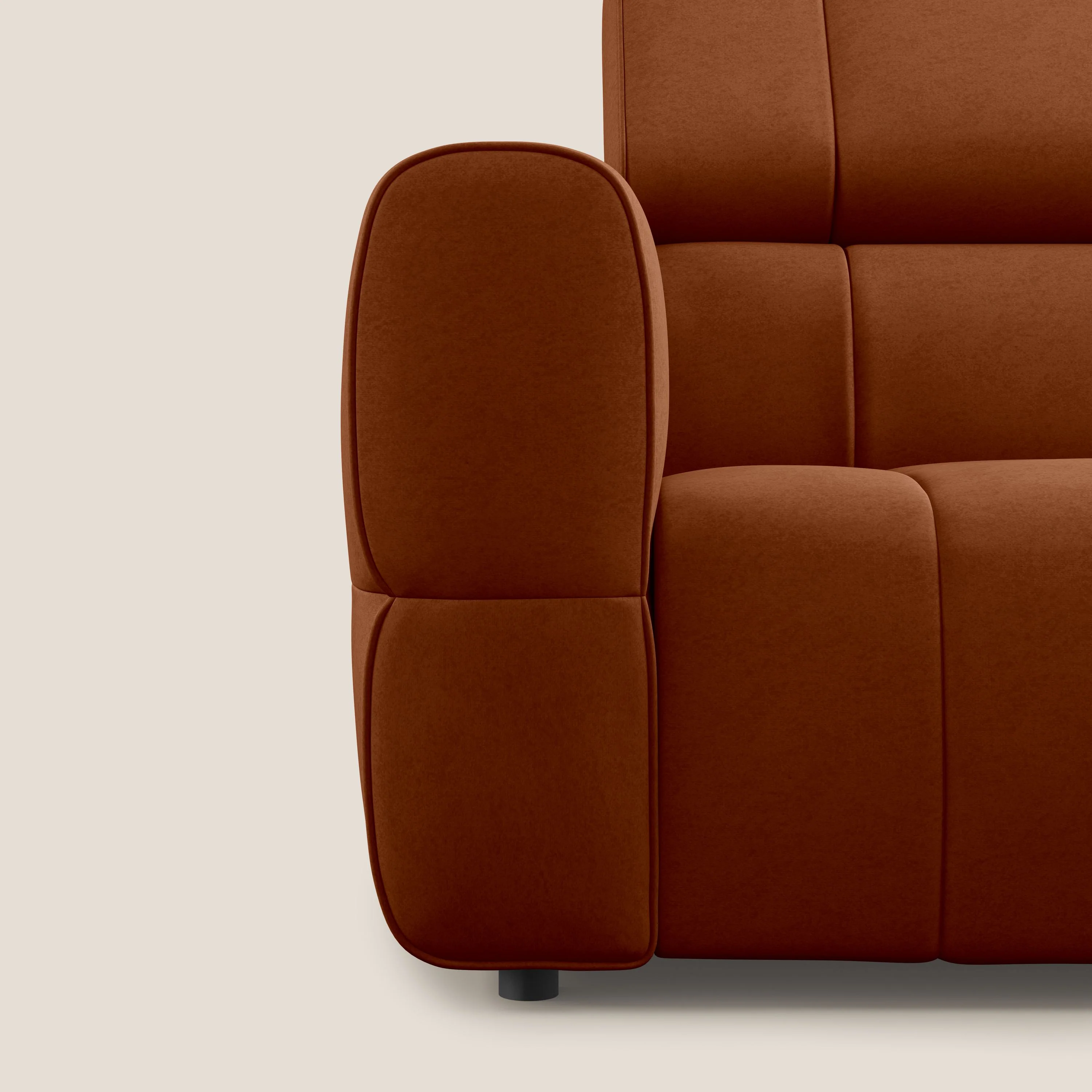Giotto Canapé terminal avec option relax électrique en microfibre imperméable effet velours  T09 rouille - Image 10
