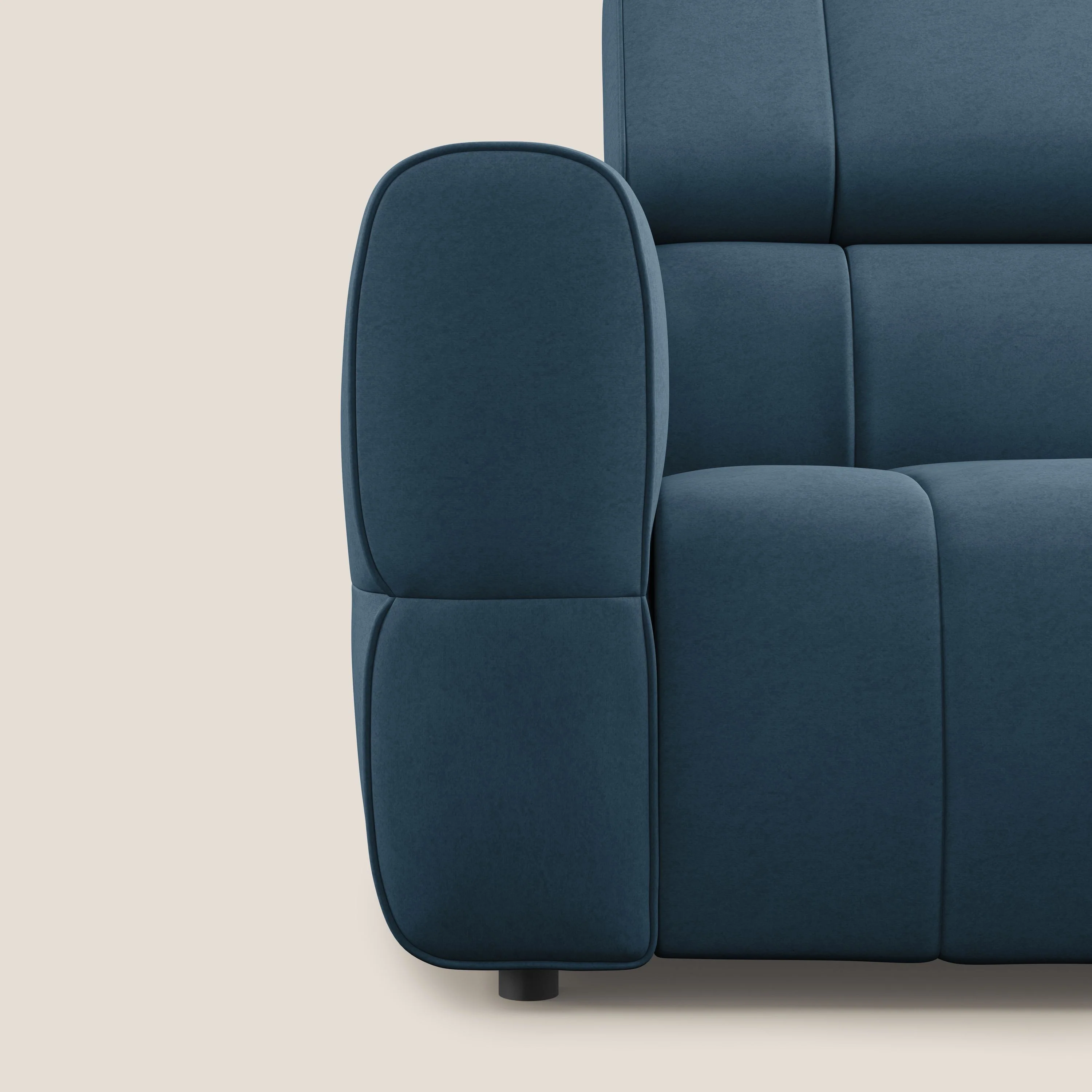 Giotto Canapé terminal avec option relax électrique en microfibre imperméable effet velours  T09 bleu - Image 10