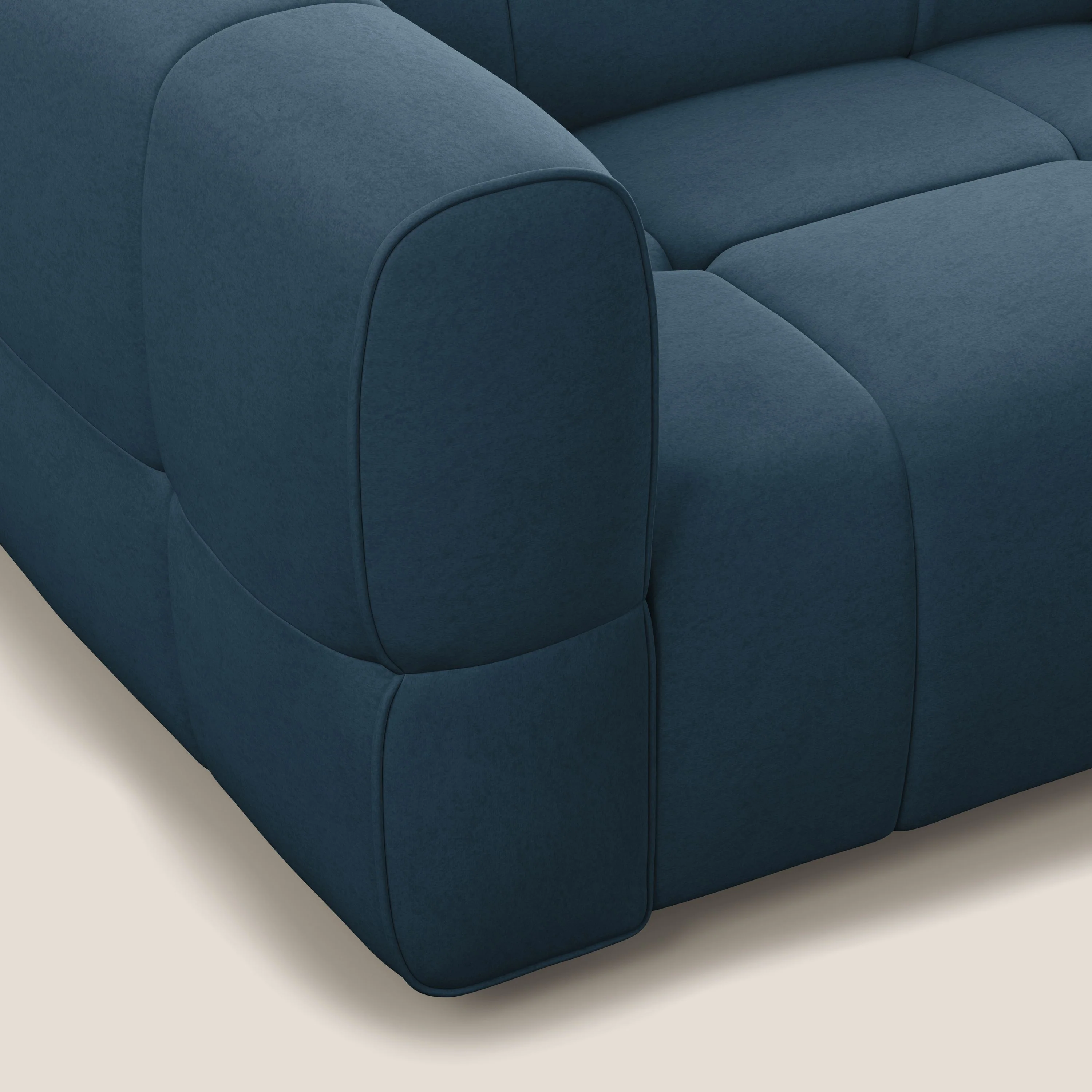 Giotto Canapé terminal avec option relax électrique en microfibre imperméable effet velours  T09 bleu - Image 8